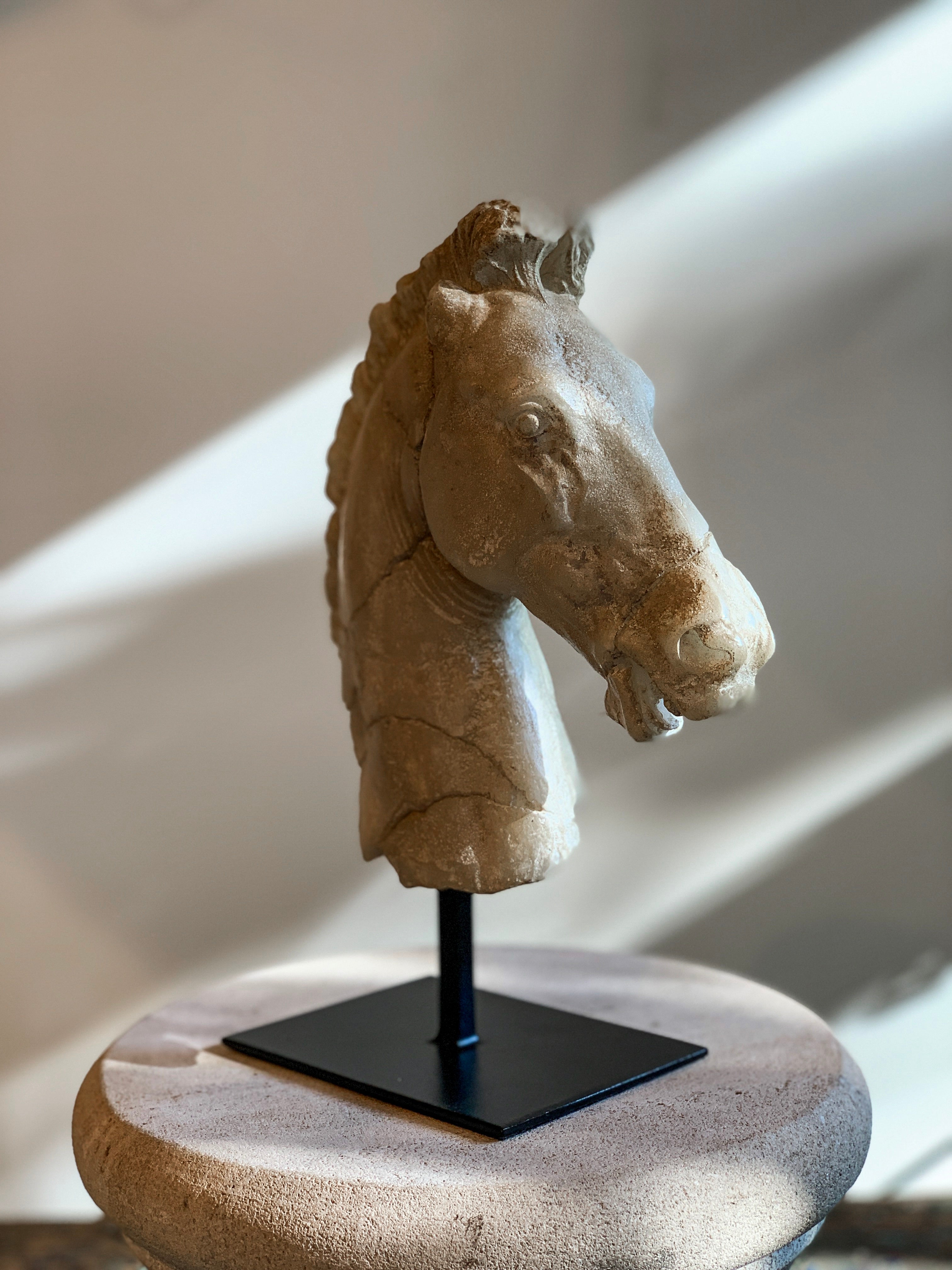 Monti's Elegant Horse Head Sculpture - Handcrafted Home Decor Statue for Living Room, Office & Garden | Perfect Gift for Equestrian Lovers
