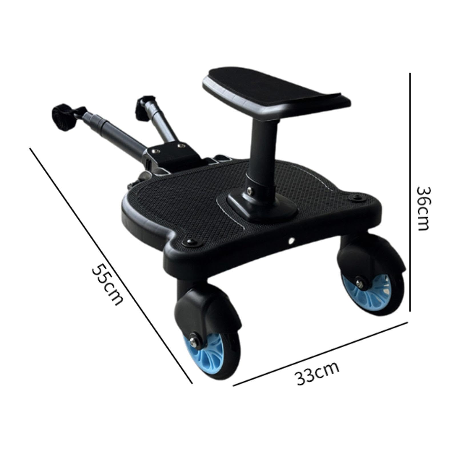 Milageto Universal Stroller Board for Kids - Standing & Glider Attachment with Blue Wheels | Fits Most Stroller Brands | Perfect for Shopping, Travel & Outdoor Adventures
