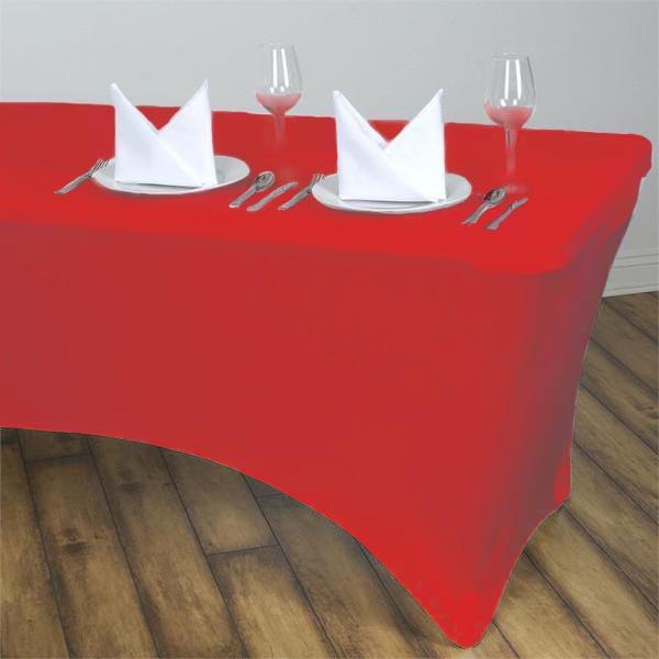 6 ft Stretch Spandex Tablecloth - 72 x 30 Inches Rectangular Fitted Table Cover for Banquet, Wedding & Party Decorations