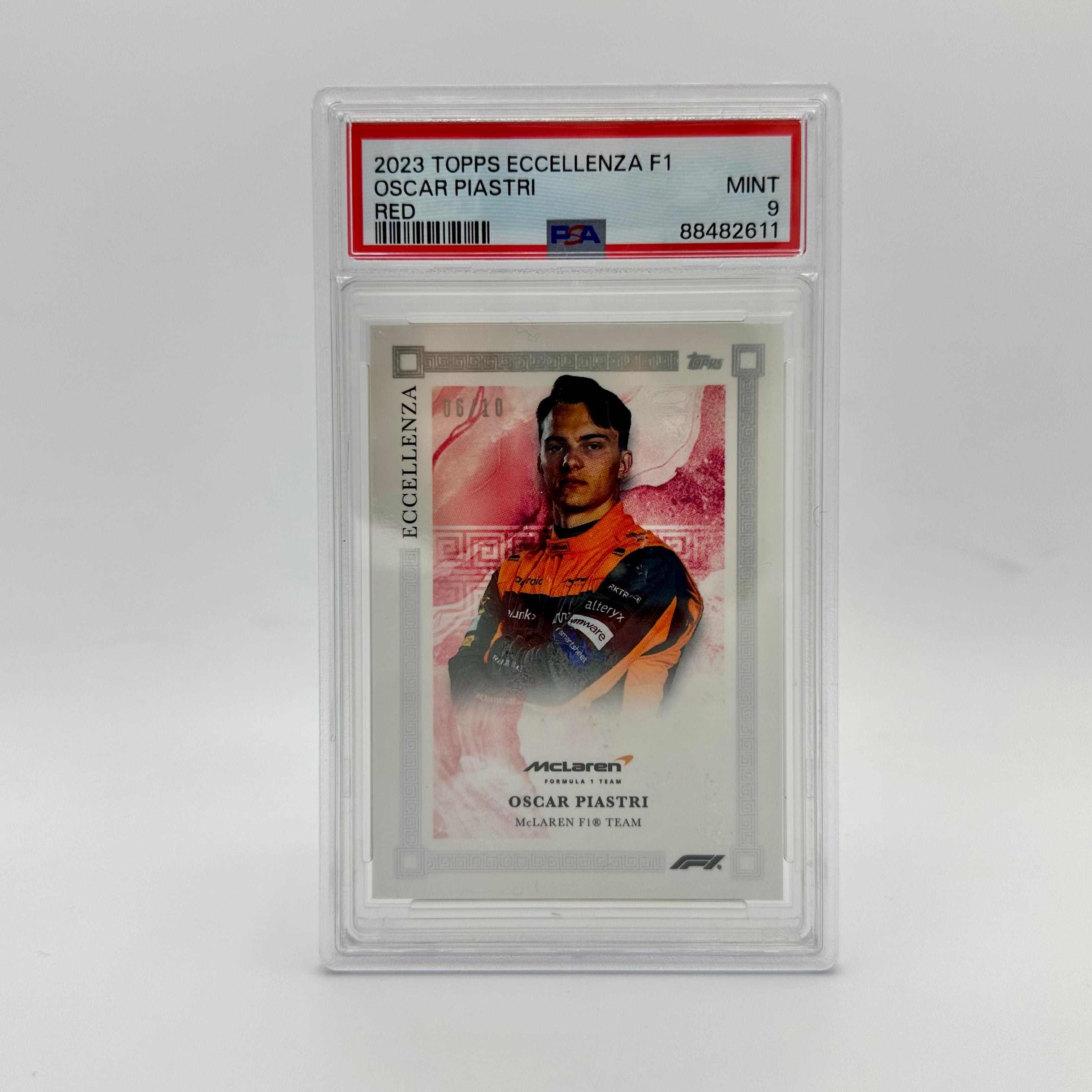 2023 Oscar Piastri Rookie Card PSA 9 Eccellenza Driver - 06/10 Red - Perfect for F1 Collectors & Racing Memorabilia Enthusiasts