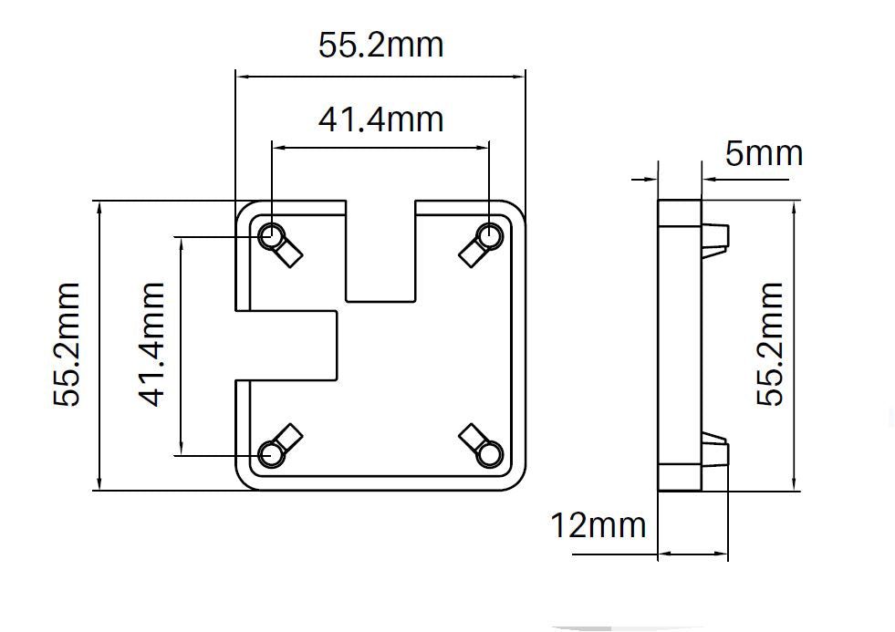 90 Degree Offset Notched Cap with Extended Lip - Semi Frameless Post Cap for Deck, Fence, and Outdoor Railings