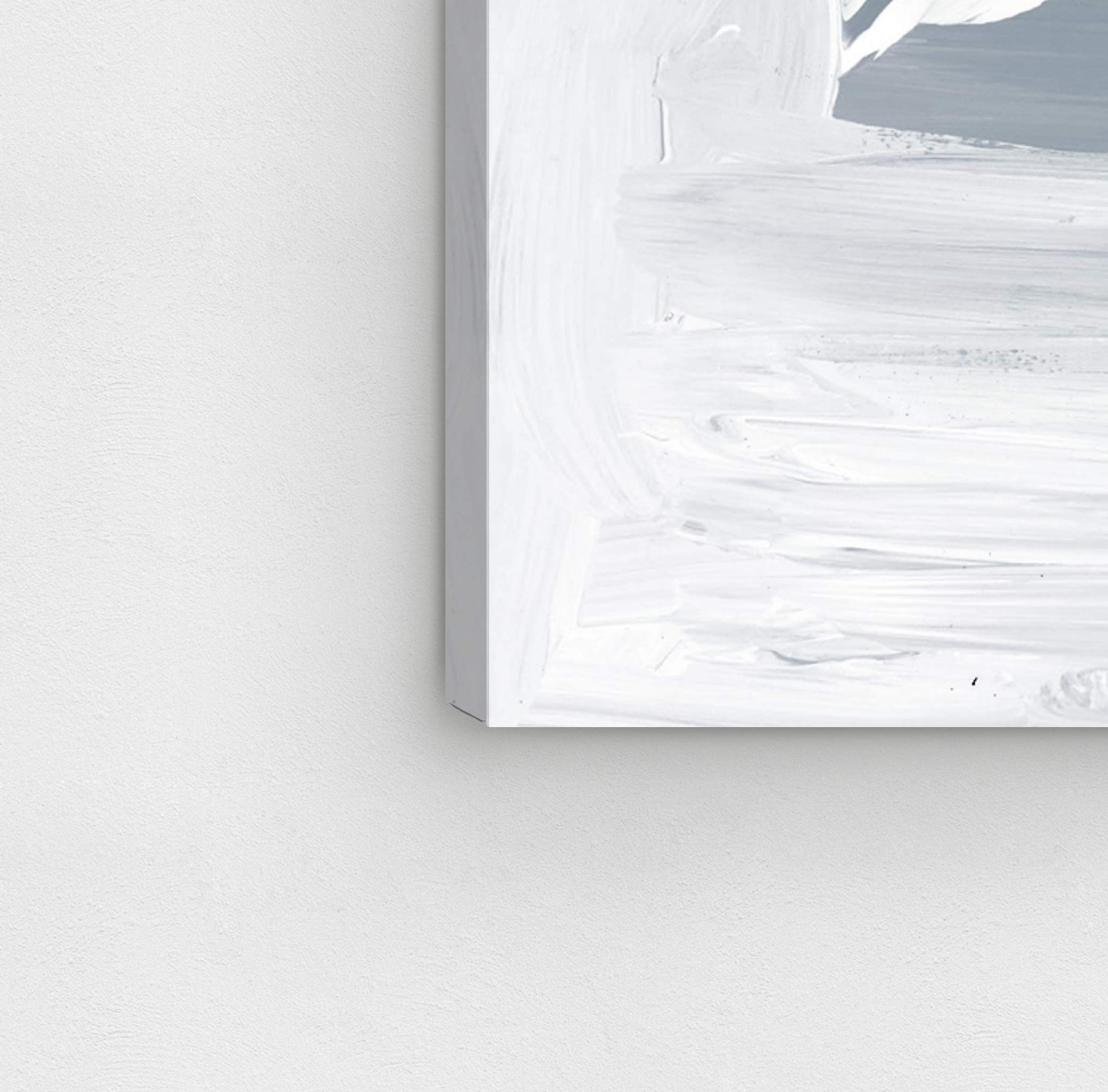 Abstract Wall Art Canvas Prints 'Faded Home Décor' - 30x30 Inch Modern White & Gold Painting - Perfect for Living Room, Bedroom & Office Decor