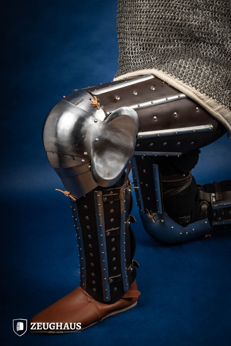Premium Splinted Leg Armor in Brown - Medieval Knight Costume & LARP Gear for Cosplay, Renaissance Fairs & Historical Reenactments