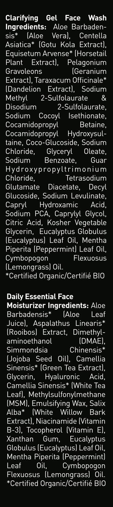 Brickell Men's Daily Essential Face Care Set - Natural & Organic Facial Cleanser & Moisturizer Lotion for Men | Hydrating & Refreshing Skincare Routine | Perfect for Morning & Night Use