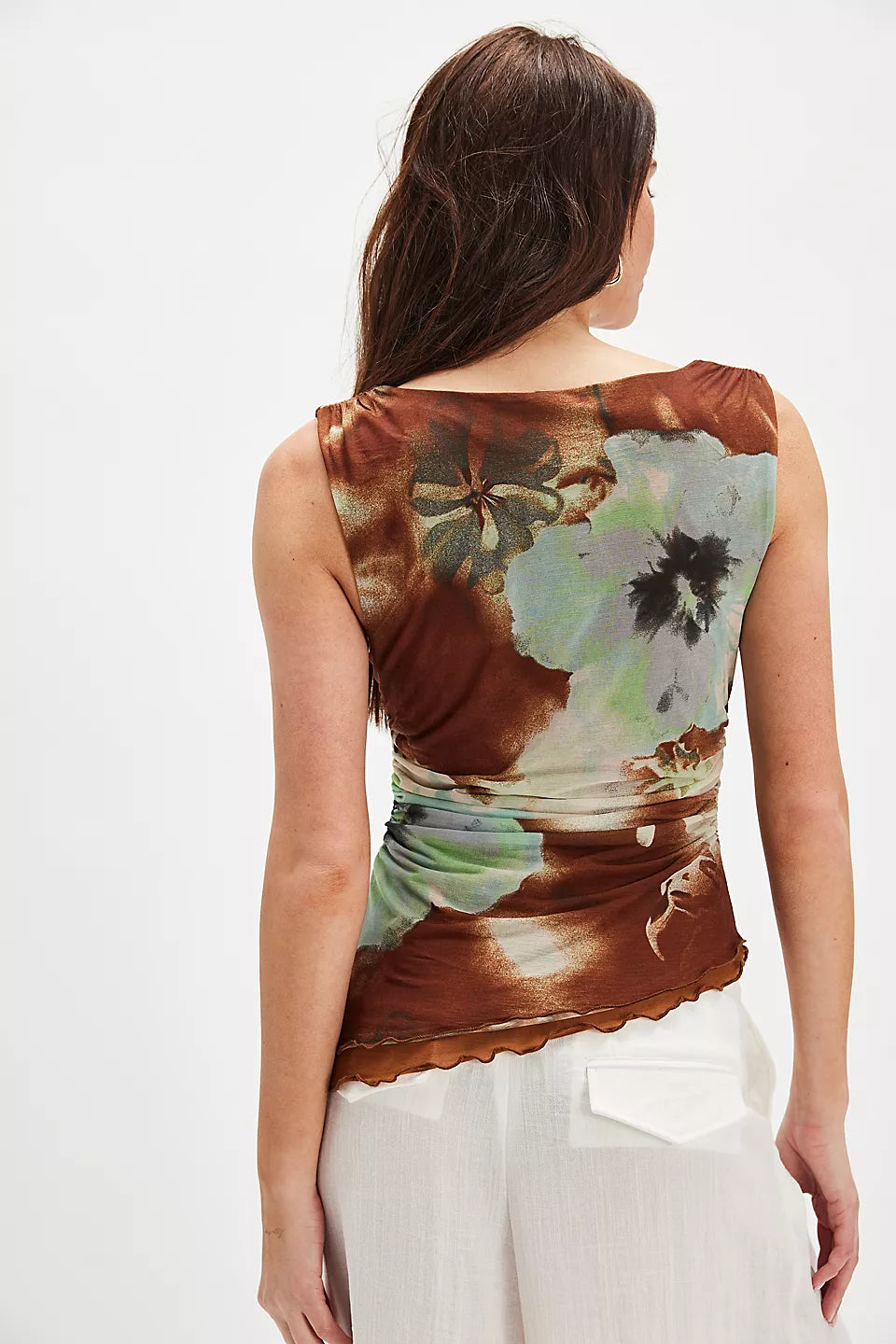 Ash Printed Knit Top | Moss Combo Women's Casual T-Shirt | Perfect for Everyday Wear, Weekend Outfits & Layering