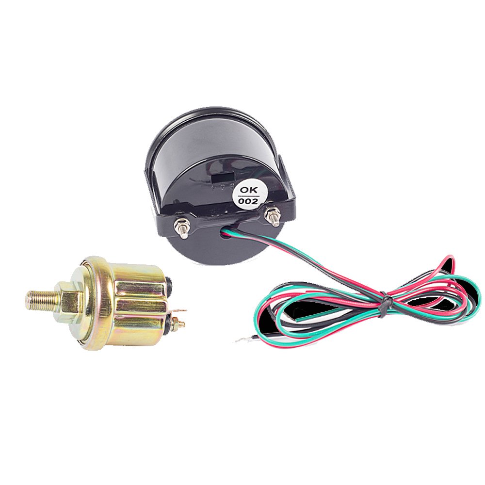 52mm Black Digital LED Oil Pressure Gauge for Car & Auto - Blue Backlight - Accurate Engine Oil Pressure Monitoring for Performance & Racing Vehicles