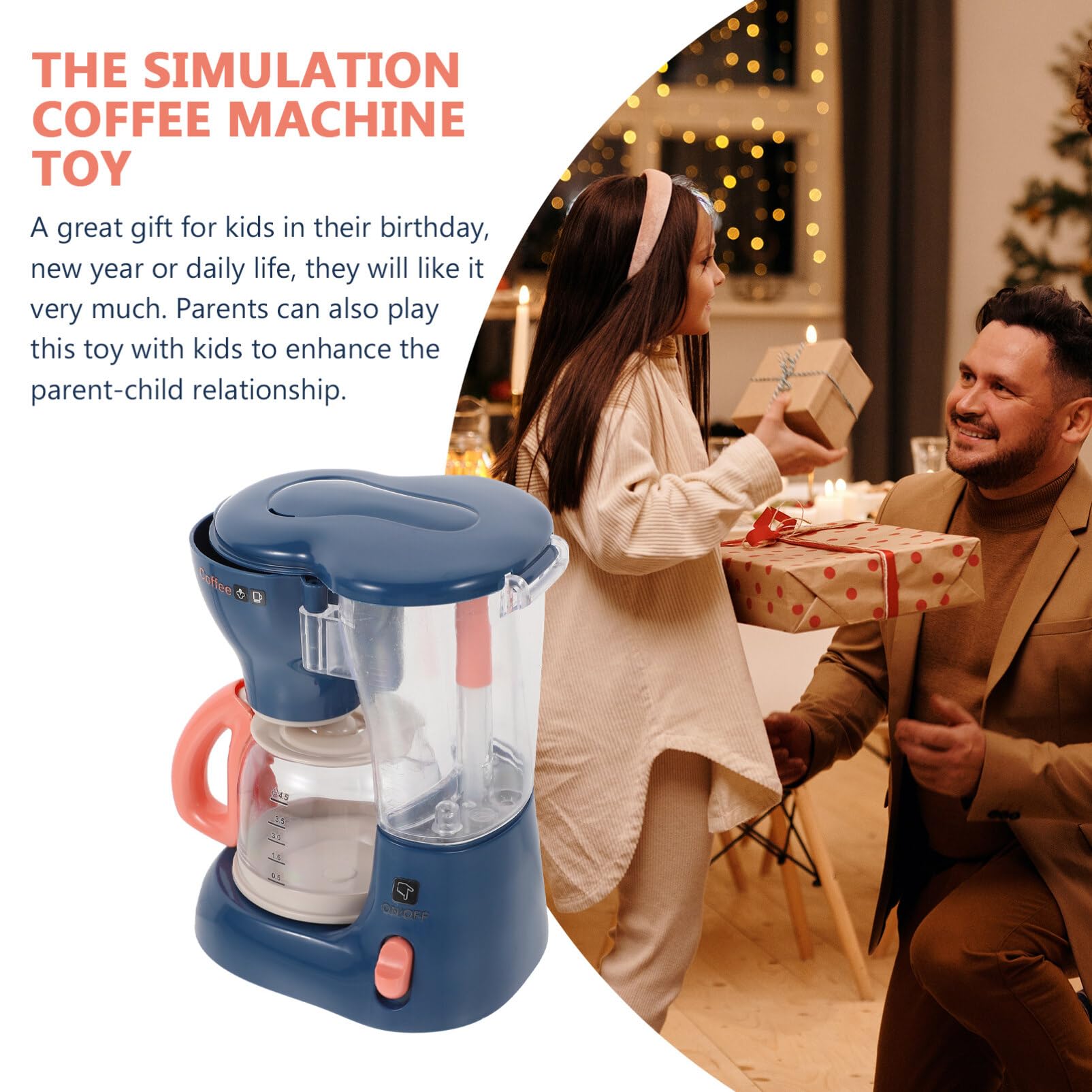 Pretend Play Coffee Maker Toy for Kids - Realistic Mini Kitchen Appliances Set - Fun Mixing & Brewing Role Play - Perfect for Imaginative Play & Early Learning - Great Gift for Toddlers & Preschoolers (Home, School, Playroom)