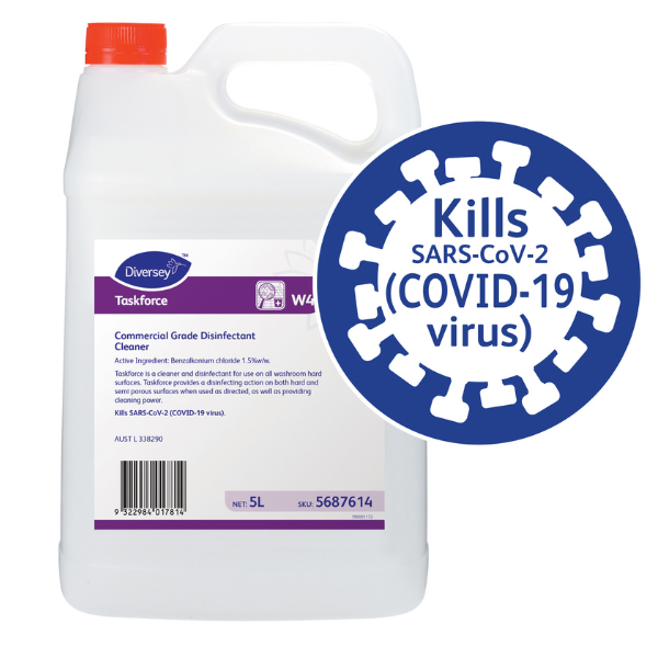 Diversey Taskforce Commercial Grade Disinfectant Cleaner - EPA Registered, Kills 99.9% Germs - Ideal for Hospitals, Schools & Office Cleaning