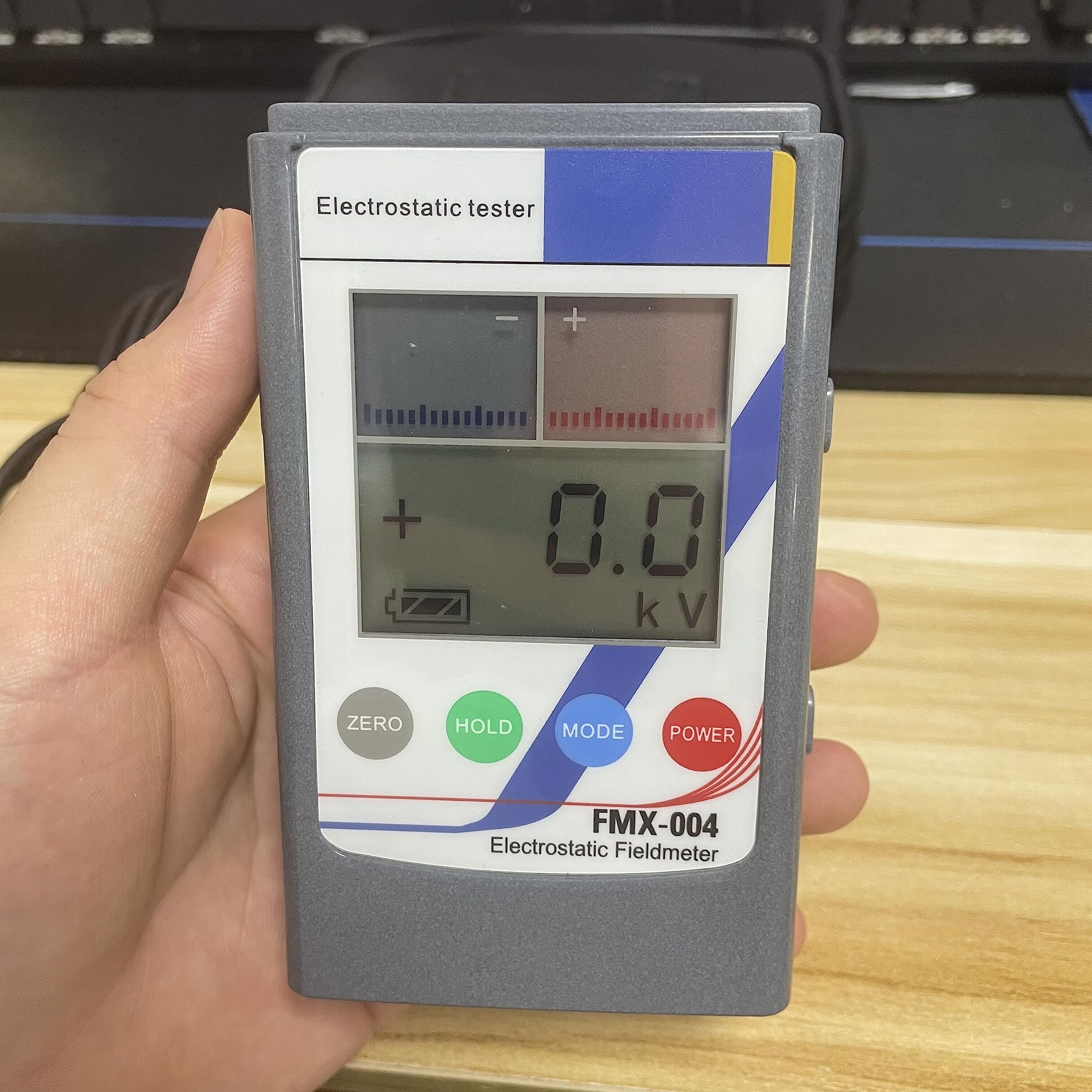FMX-004 Electrostatic Field Meter | ESD Tester with 0 to ±1.49KV Measuring Range | Static Charge Detector for Electronics, Cleanrooms & Industrial Safety