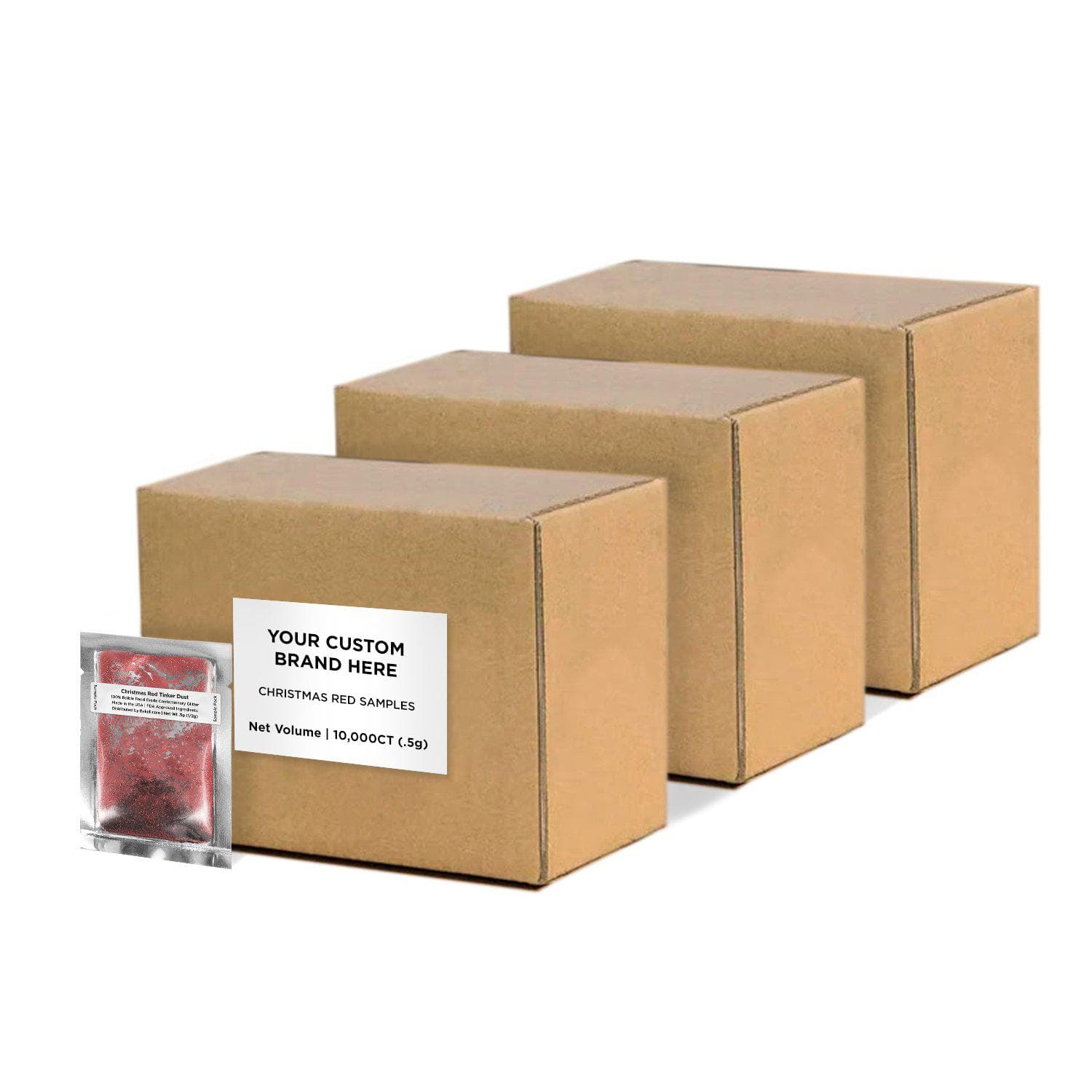 Christmas Red Tinker Dust® Sample Packs - Bulk Case for Private Label | Perfect for Holiday DIY Crafts, Party Favors & Gift Packaging