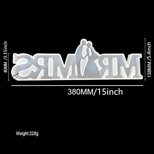 Yalulu Mr & Mrs Resin Casting Mold - Epoxy Silicone Letter Molds for Wedding Decor, Party Signs & Home Decoration - Perfect for DIY Table Name Plates, Anniversary Gifts & Craft Projects