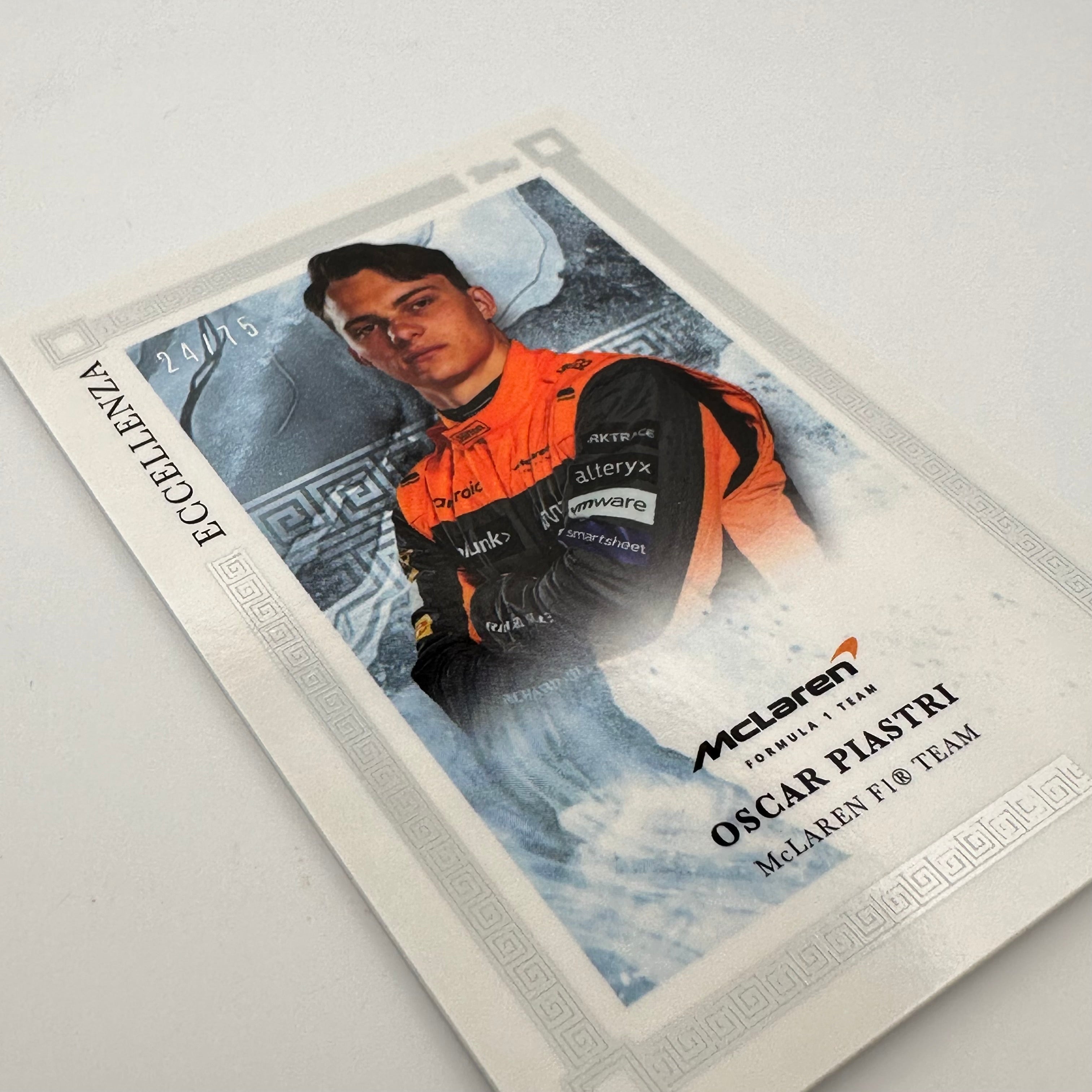 2023 Oscar Piastri 24/75 Silver Eccellenza F1 Racing Collectible - Perfect for Motorsport Fans & Memorabilia Displays