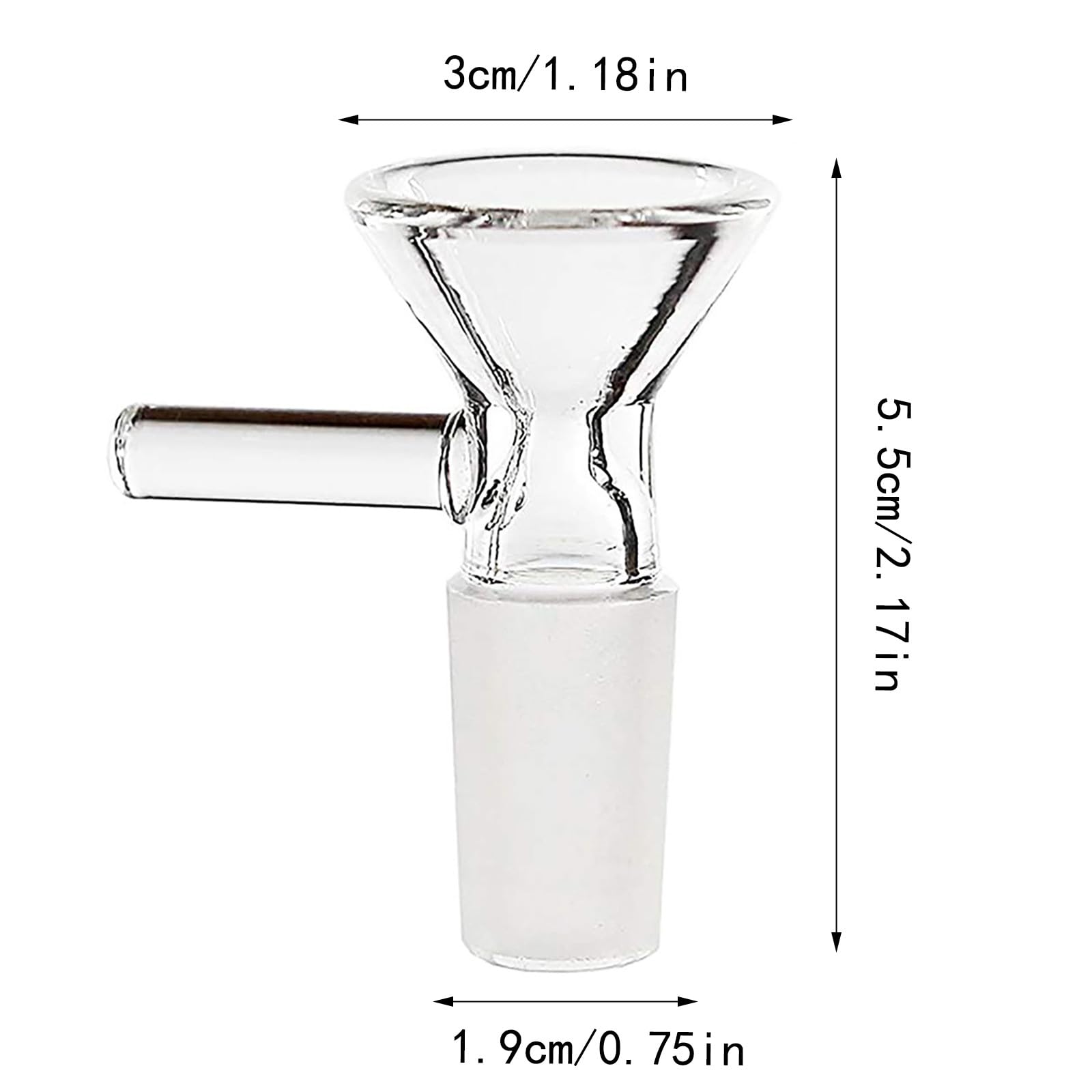 2Pcs Small Glass Funnel with Handle - 14mm Kitchen & Lab Funnel for Bottle Filling, Essential Cooking & Scientific Tools - Perfect for Home Brewing, Essential Oils, Spices & DIY Projects (Clear_2Pcs)