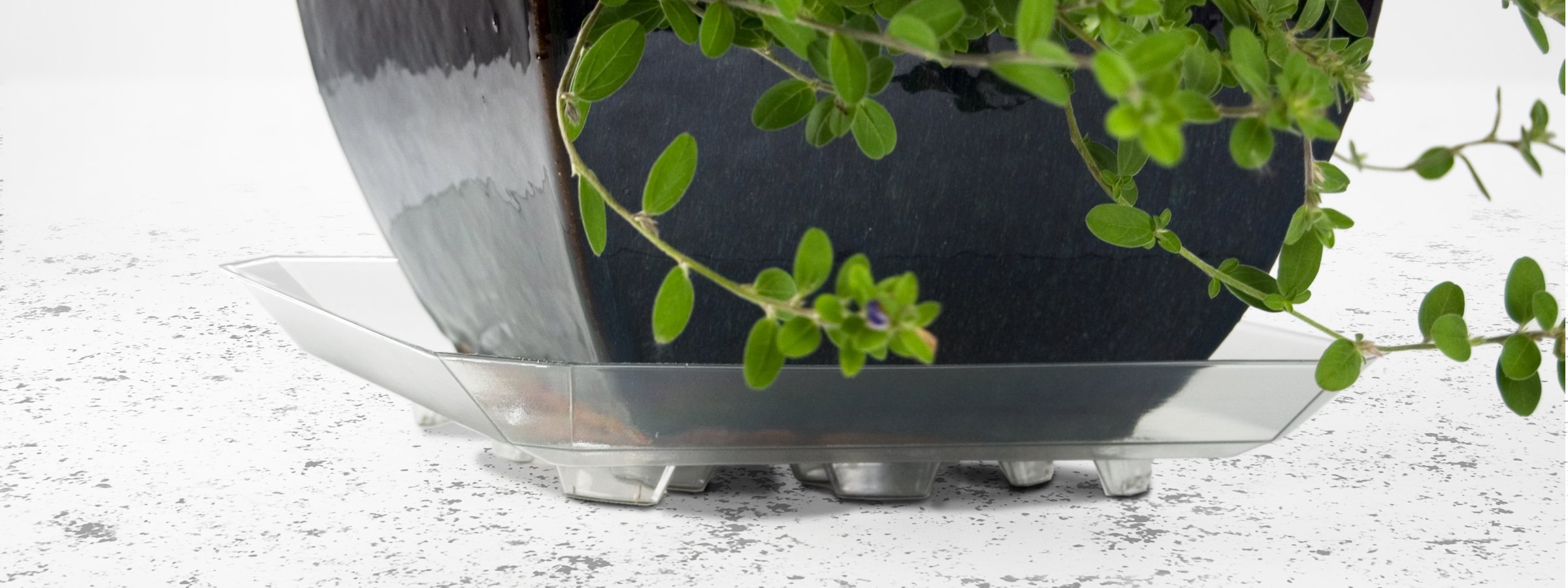14-Inch SQR14 Square Recycled Plastic Plant Saucer - Eco-Friendly Drip Tray for Indoor & Outdoor Potted Plants, Perfect for Decks, Patios, and Garden Use