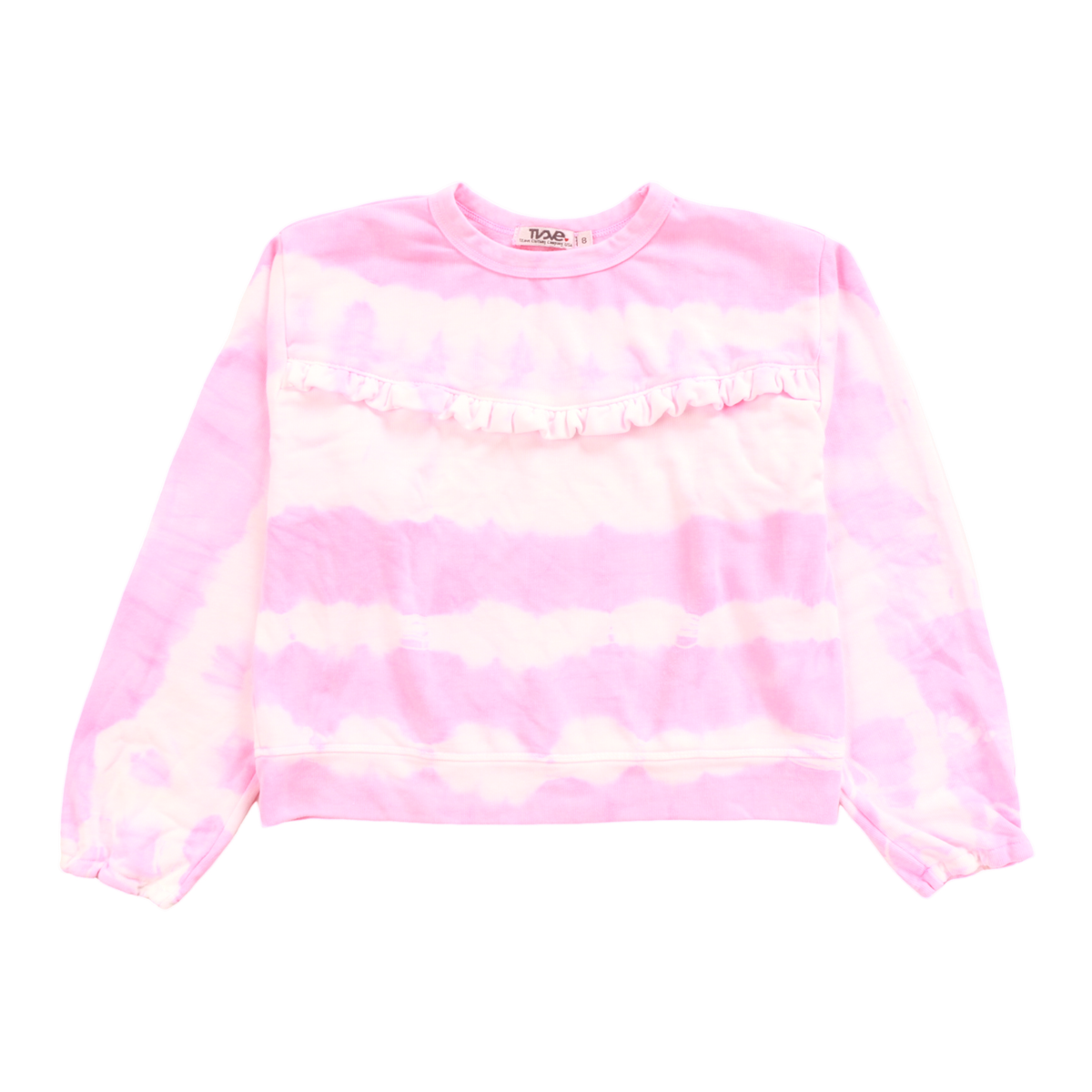 T2Love Long Sleeve Tie Dye Sweatshirt with Ruffle Bodice - Women's Casual Loungewear for Fall & Winter