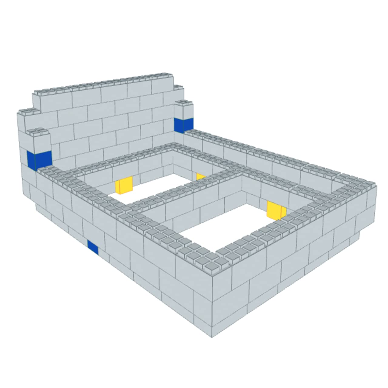 EverBlock Queen Bed Frame & Surround with Headboard Kit - 6’ x 8’ x 3’ 7” Modular Building Block System | Easy Assembly & Reusable Translucent Blocks for Kids & Adults | Perfect for Bedrooms, Playrooms & DIY Furniture Projects