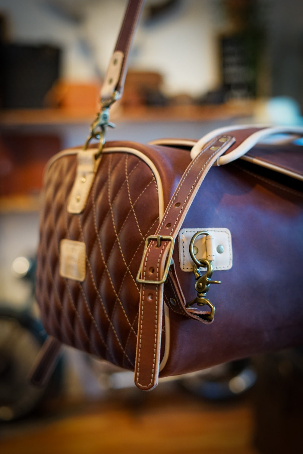 Duffleback Warrior Backpack - Two Tone Leather (Oro Logger Brown & Natural Veg Tan) for Outdoor Adventures, Travel & Hiking Gear