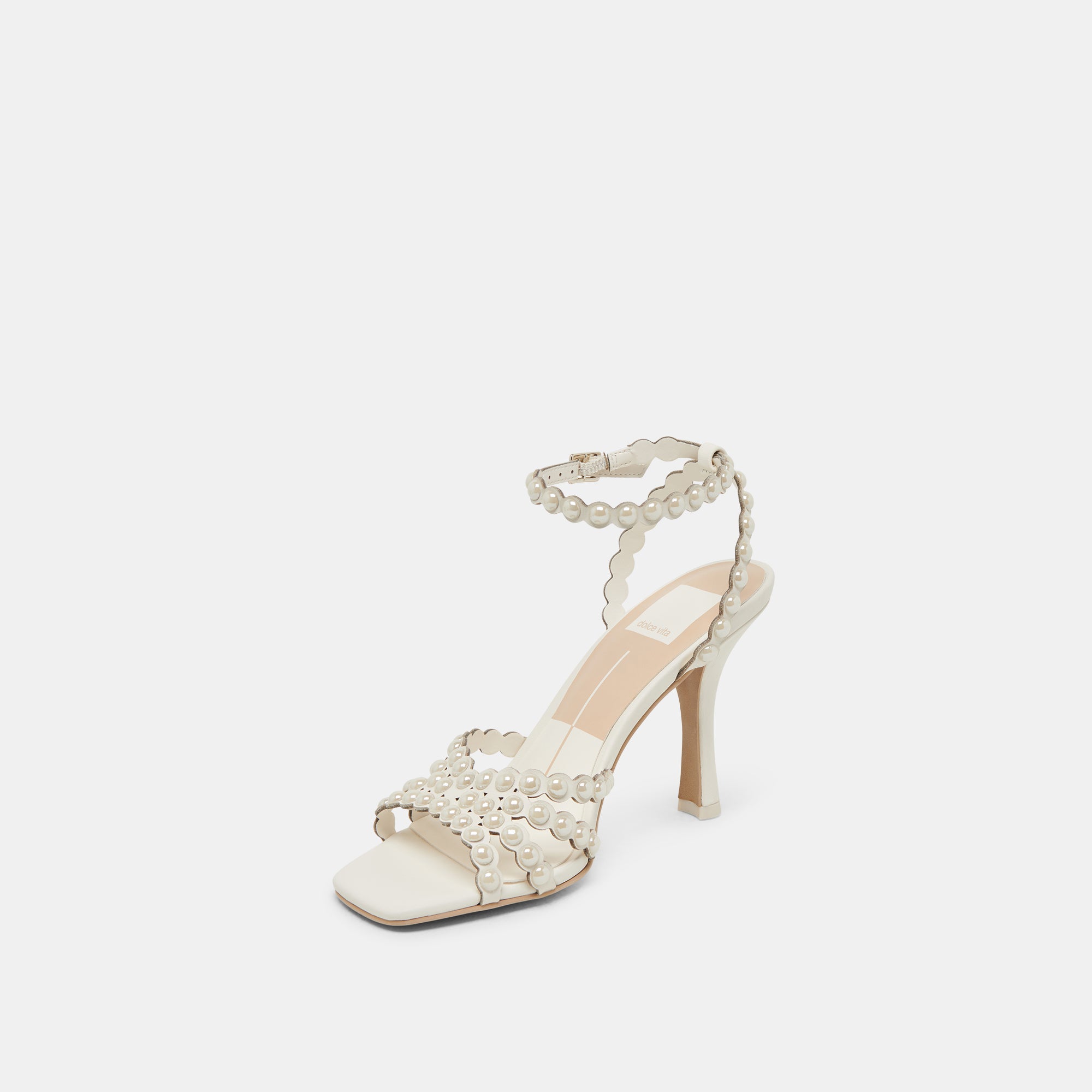 HELLEN PEARL WHITE LEATHER HEELS - Women's Fashion High Heels for Party, Wedding & Evening Events