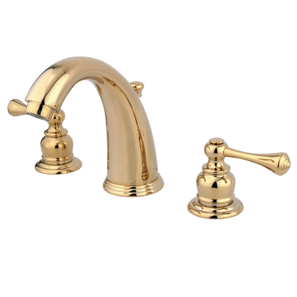 Kingston Brass GKB988BL Widespread Bathroom Faucet - Modern 8-Inch Centerset Bathroom Sink Faucet with High Arc Spout for Vanity, Powder Room & Guest Bathroom