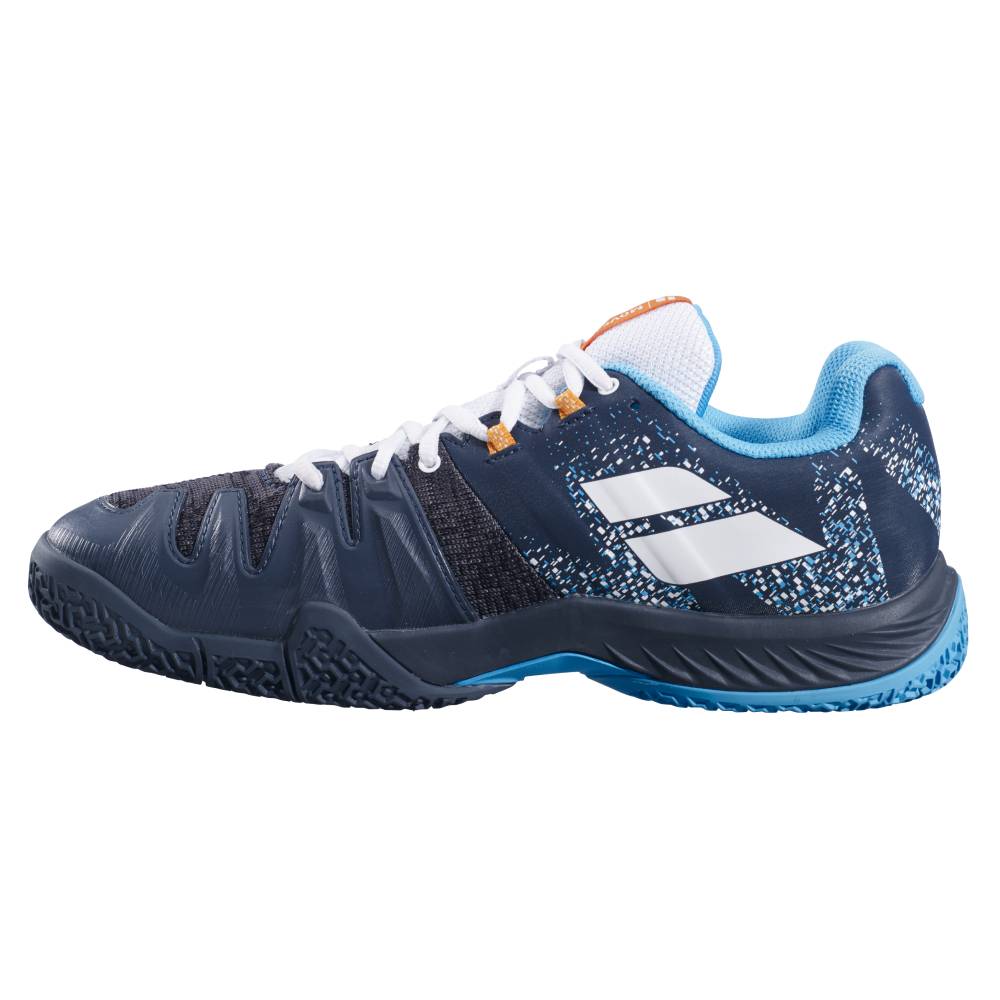 Babolat Movea Men's Padel Tennis Shoes - Lightweight & Breathable Grey/Blue Sports Shoes for Indoor & Outdoor Court Play