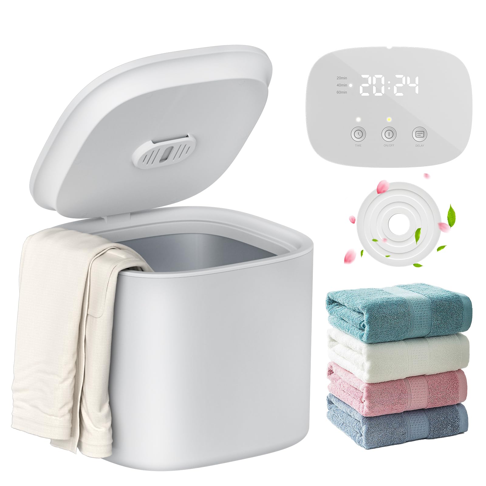 DOACE Upgraded 26L Large Electric Towel Warmer Bucket with Auto Keep Warm - Adjustable Heating Timer (20/40/60 Min) & 24-Hour Delay Function - Perfect for Bathroom, Spa, Salon & Father's Day Gifts