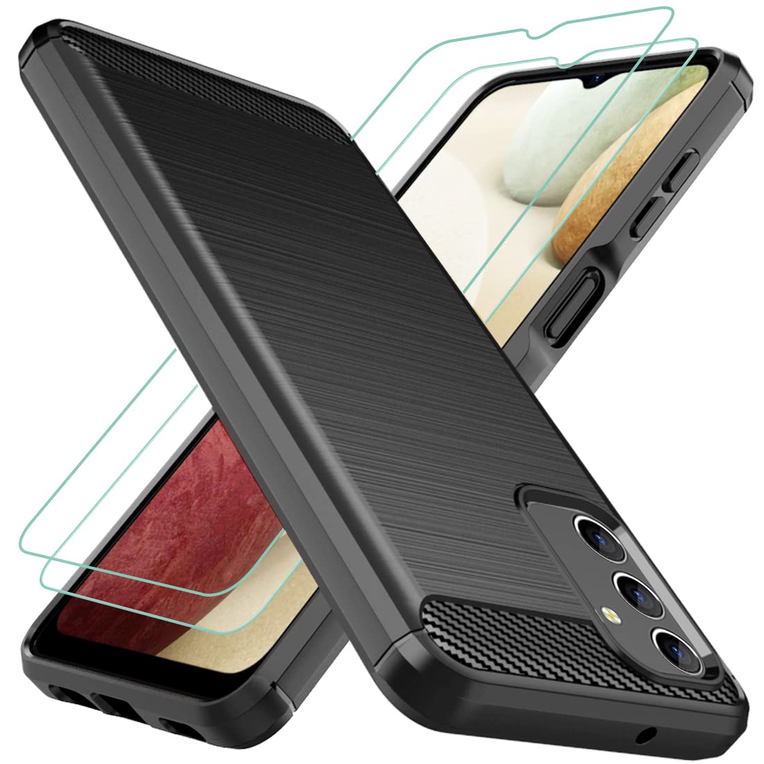 Shockproof Samsung Galaxy A13 4G/5G Case with Screen Protector - Flexible TPU Rubber Protective Phone Cover for Galaxy A13 & A04S (Black) | Perfect for Everyday Use, Outdoor Activities & Travel Protection