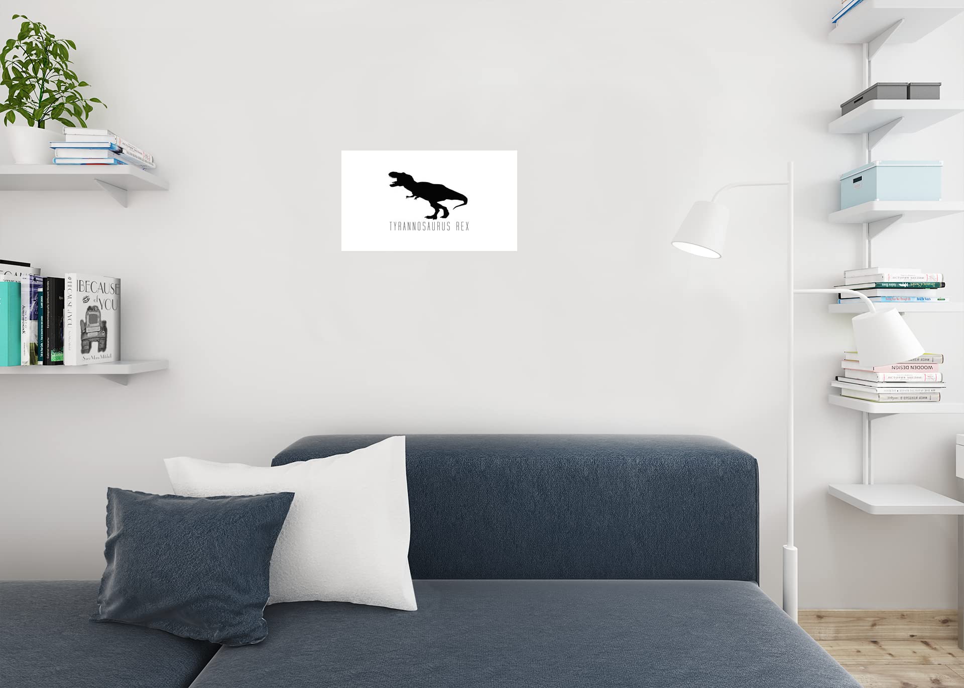 Tyrannosaurus Rex Dinosaur Poster - 18x12 Inch White Dino Wall Art for Kids Room Decor, Cool Dinosaur Pictures for Bedroom Walls | Perfect for Boys' Rooms, Playrooms & Dinosaur Themed Nurseries