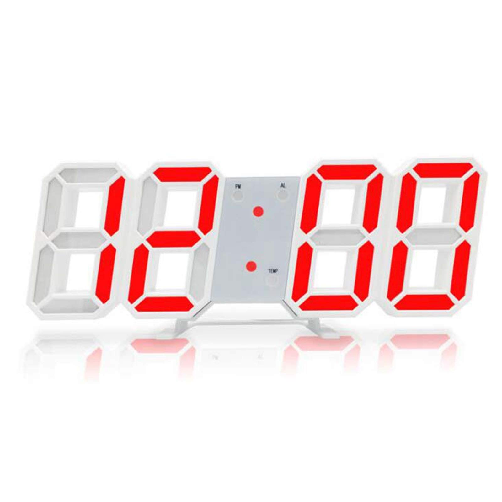 3D Digital Alarm Clock with LED Display - Auto Brightness Adjustment, Snooze Function, Date & Temperature - Modern Wall Clock for Bedroom, Office, Living Room Decor