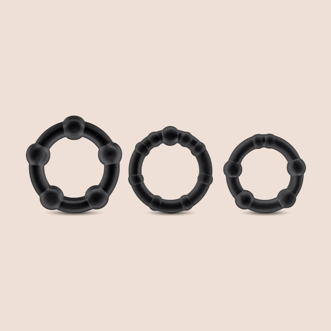 Stay Hard Beaded Cock Rings for Men - 3 Sizes per Pack (S/M/L) - Enhance Pleasure & Performance for Couples & Solo Play