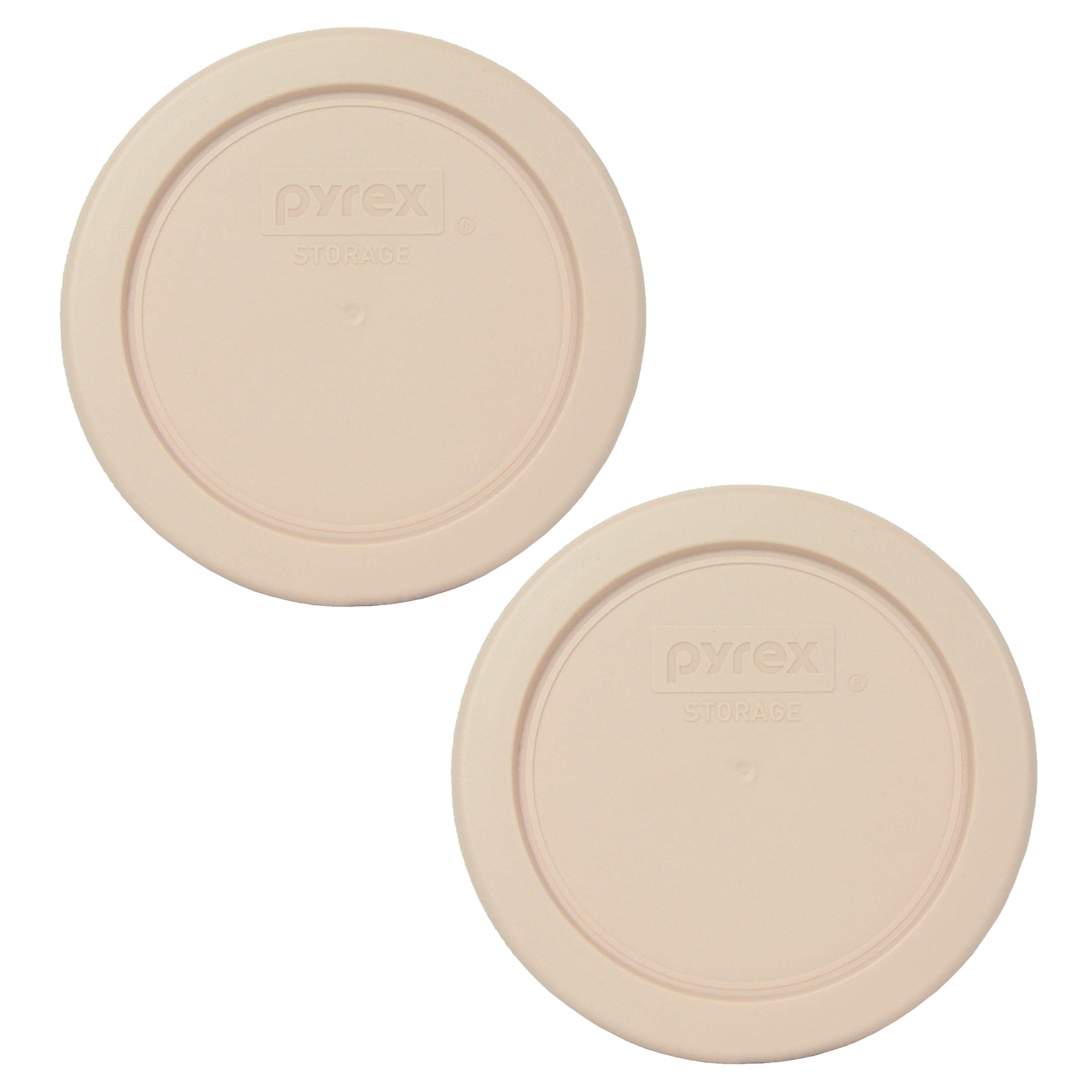 Pyrex 7202-PC Blush Round Plastic Food Storage Lids - 2 Pack, BPA-Free, Microwave & Dishwasher Safe | Perfect for Meal Prep, Leftovers & Pantry Organization (Made in USA)