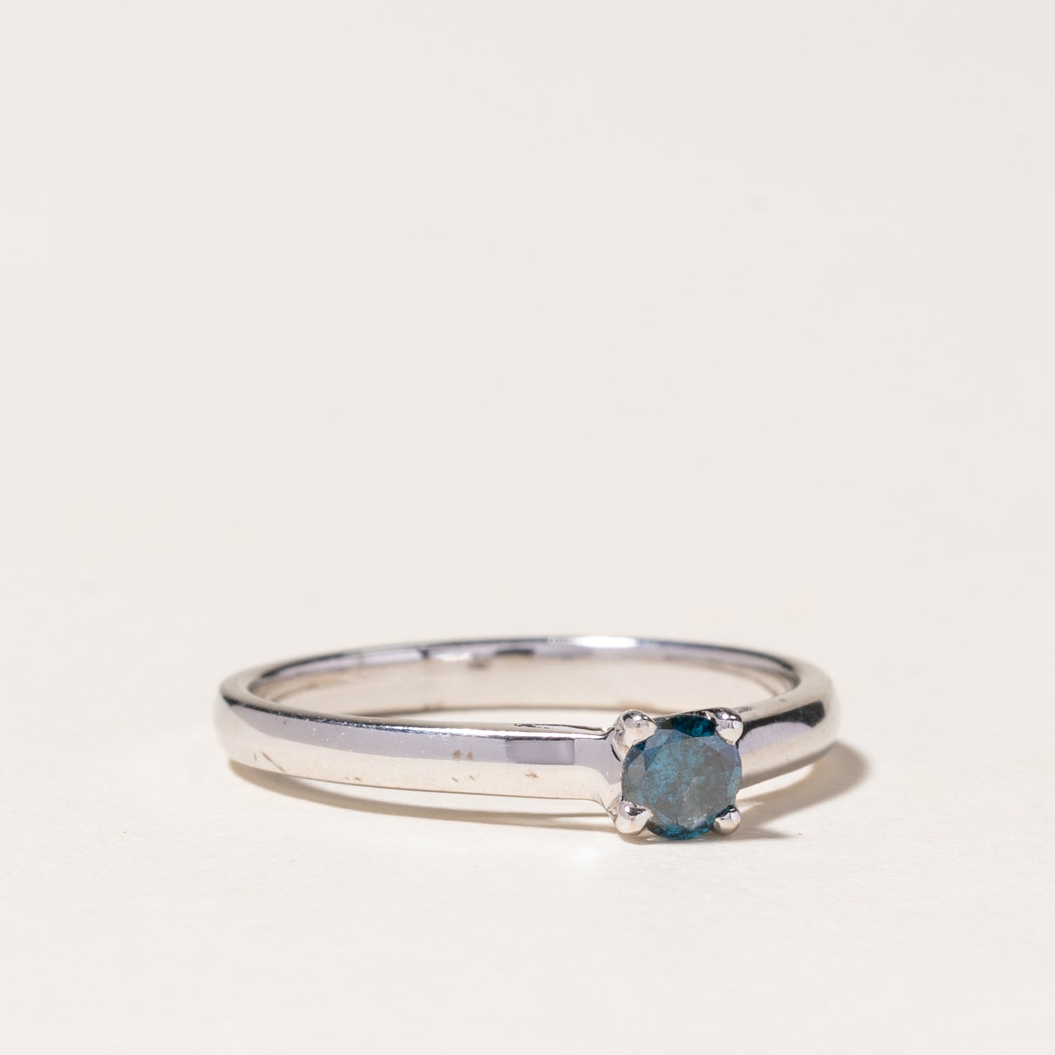 0.20ct Solitaire Blue Diamond Engagement Ring - Size 6.25 - Perfect for Proposals, Anniversaries & Special Occasions
