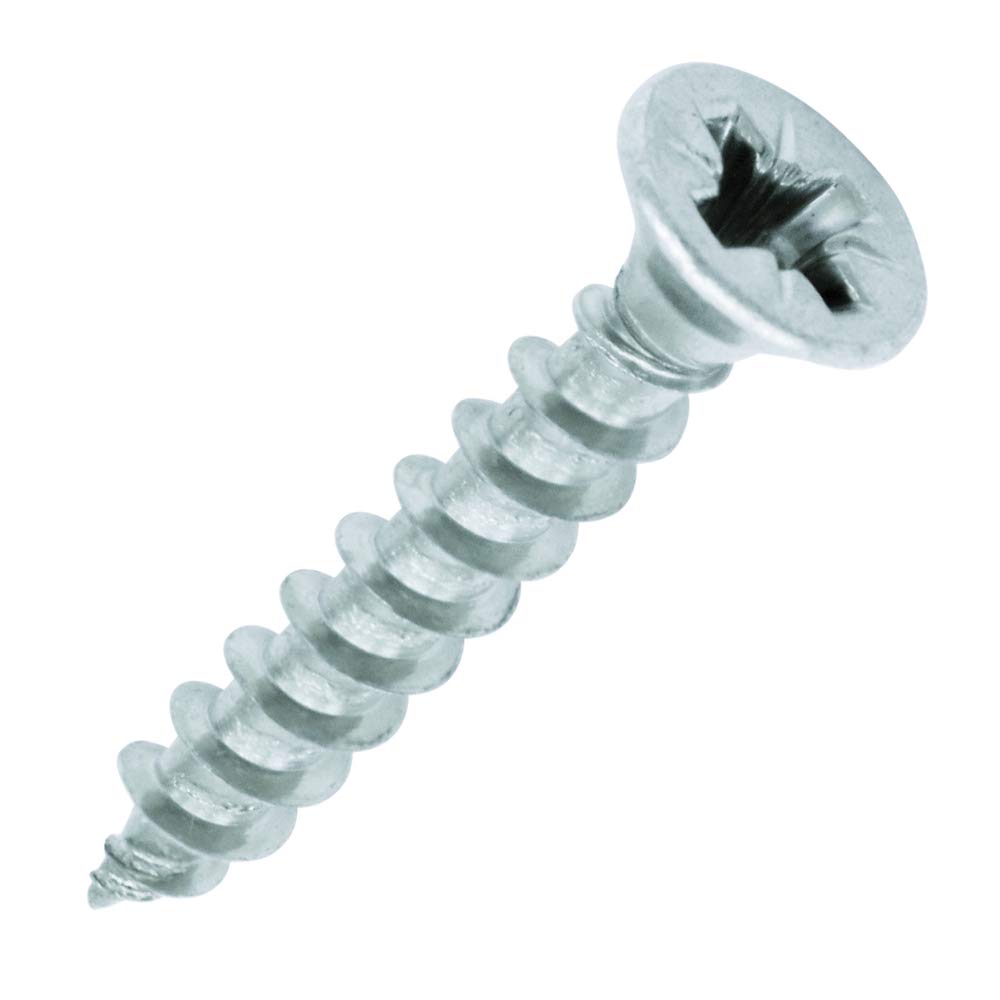 Solo Chipboard & Wood Screws - PZ Double Countersunk 4.0 x 25mm Zinc Coated - Box of 200 Screws for Furniture Assembly & DIY Projects