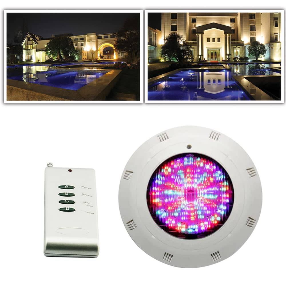 18W Submersible LED Pool Lights with Remote - 252 RGB Color Changing Underwater Lights, IP68 Waterproof for Inground Pools, Fountains, Ponds & Aquariums | Perfect for Backyard, Landscape Lighting & Night Swimming