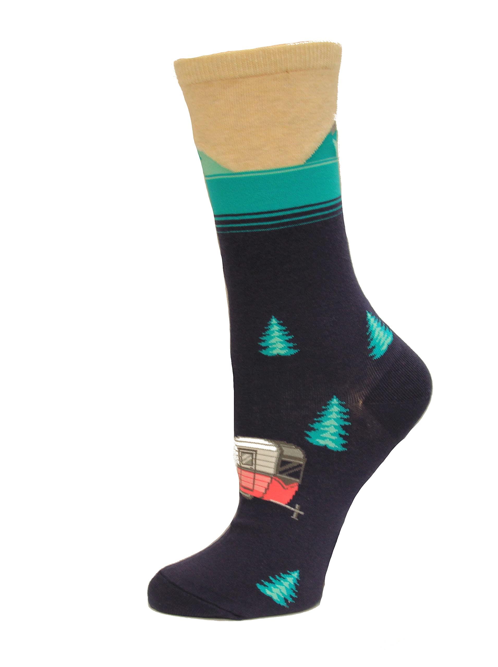 Hot Sox Women's Fun Nature & Outdoors Crew Socks - Colorful Hiking & Camping Socks for Outdoor Adventures & Casual Wear