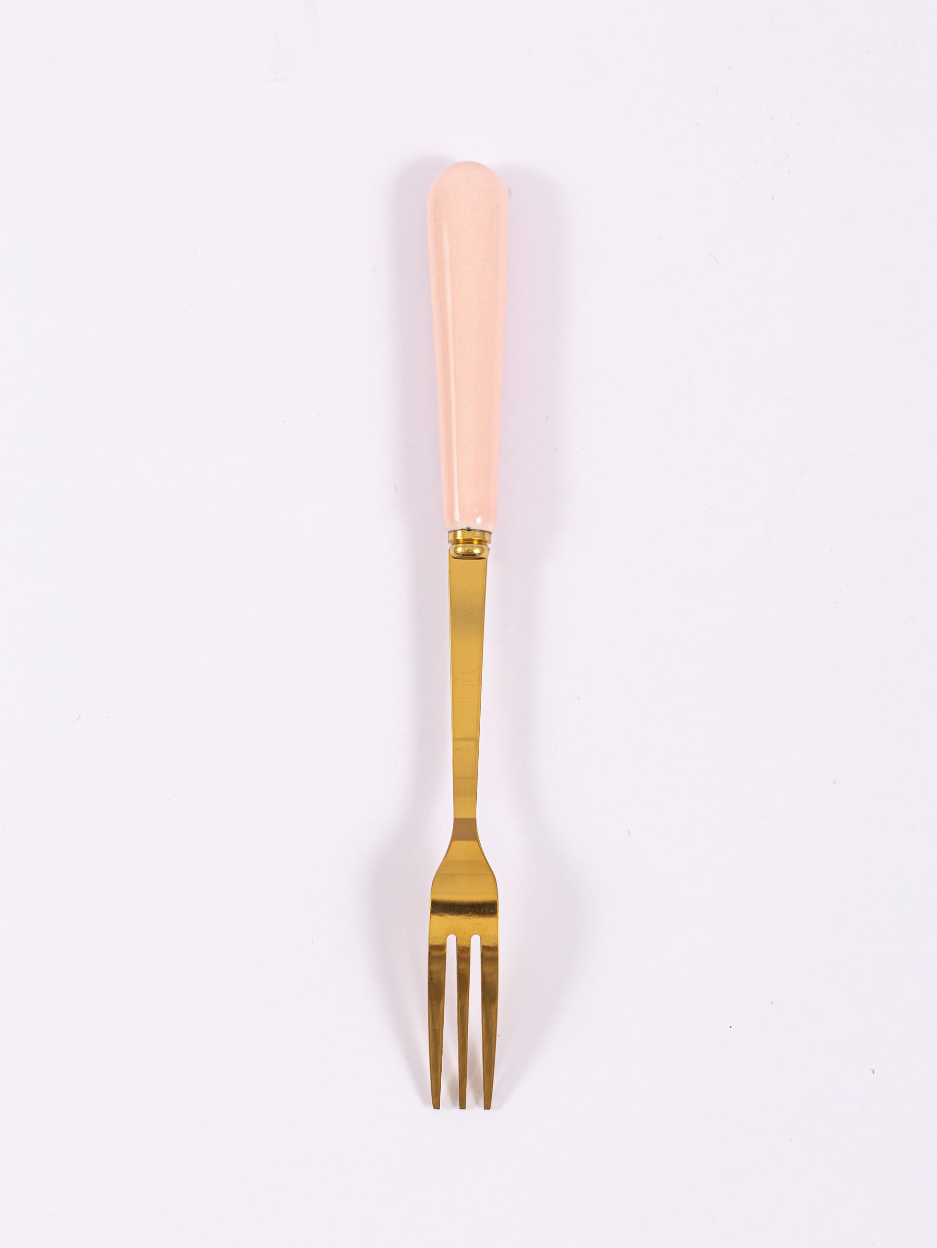 Elegant Ceramic Dessert Fork Set with 8 Small Forks - Perfect for Fruit, Salad, Appetizers, Cakes & Tea Parties | Pink Jar & Flatware Set for Home Dining & Party Serving
