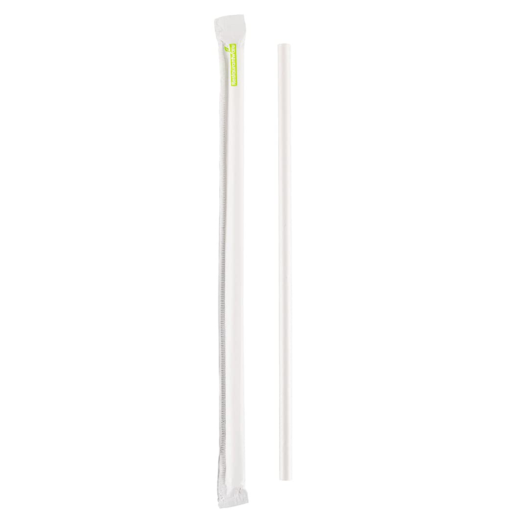 Eco-Friendly 7.5mm White Rice Paper Drinking Straws - 1000 Count Biodegradable Disposable Straws, Plastic-Free Alternative for Cold Beverages | Perfect for Restaurants, Cafes, Parties & Eco-Conscious Homes