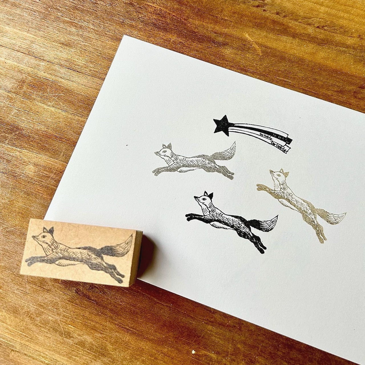 Kinotorico Wooden Rubber Stamp - Handcrafted Fox Design for Scrapbooking, Card Making & DIY Crafts | Perfect for Invitations, Journals & Gift Wrapping