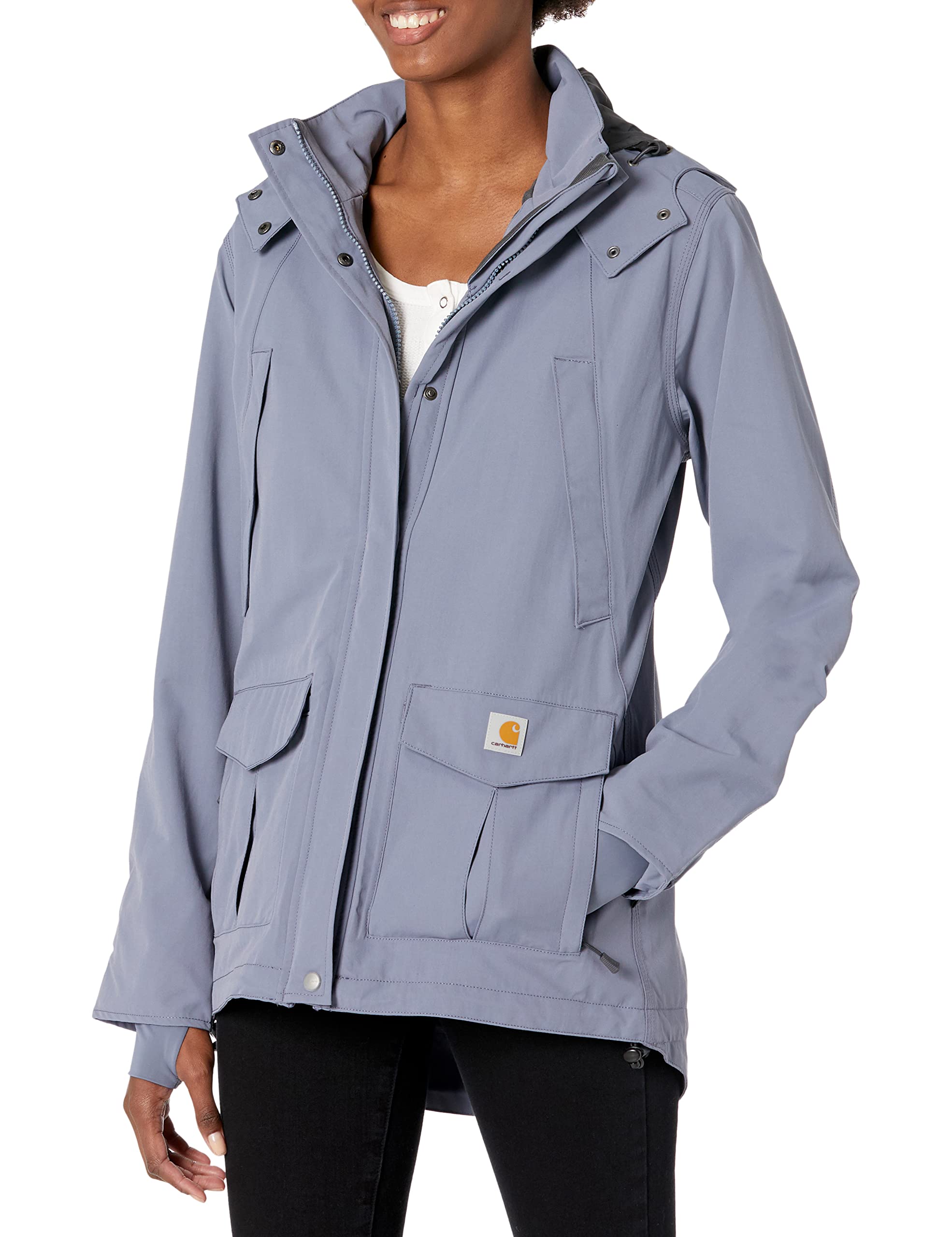 Carhartt Women's Shoreline Jacket - Water-Resistant Windbreaker with Fleece Lining (Regular & Plus Sizes) - Perfect for Outdoor Work, Hiking & Casual Wear