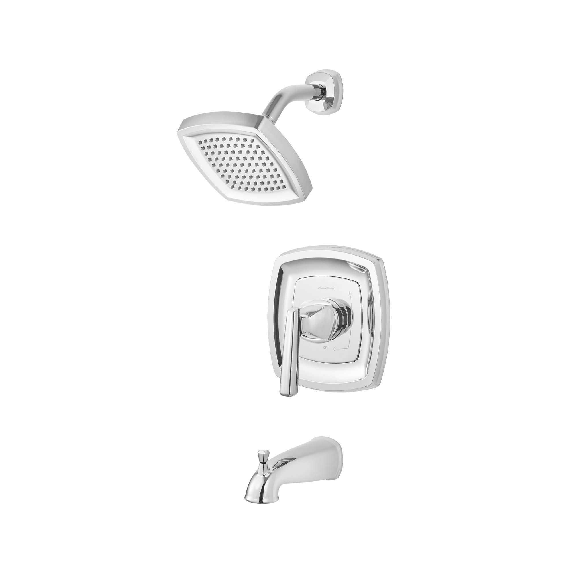 American Standard TU018508.002 Edgemere Bathtub Faucet & Shower Trim Kit with 1.8 GPM Water-Saving Shower Head & Cartridge - Polished Chrome - Perfect for Bathroom Remodel & Water Conservation