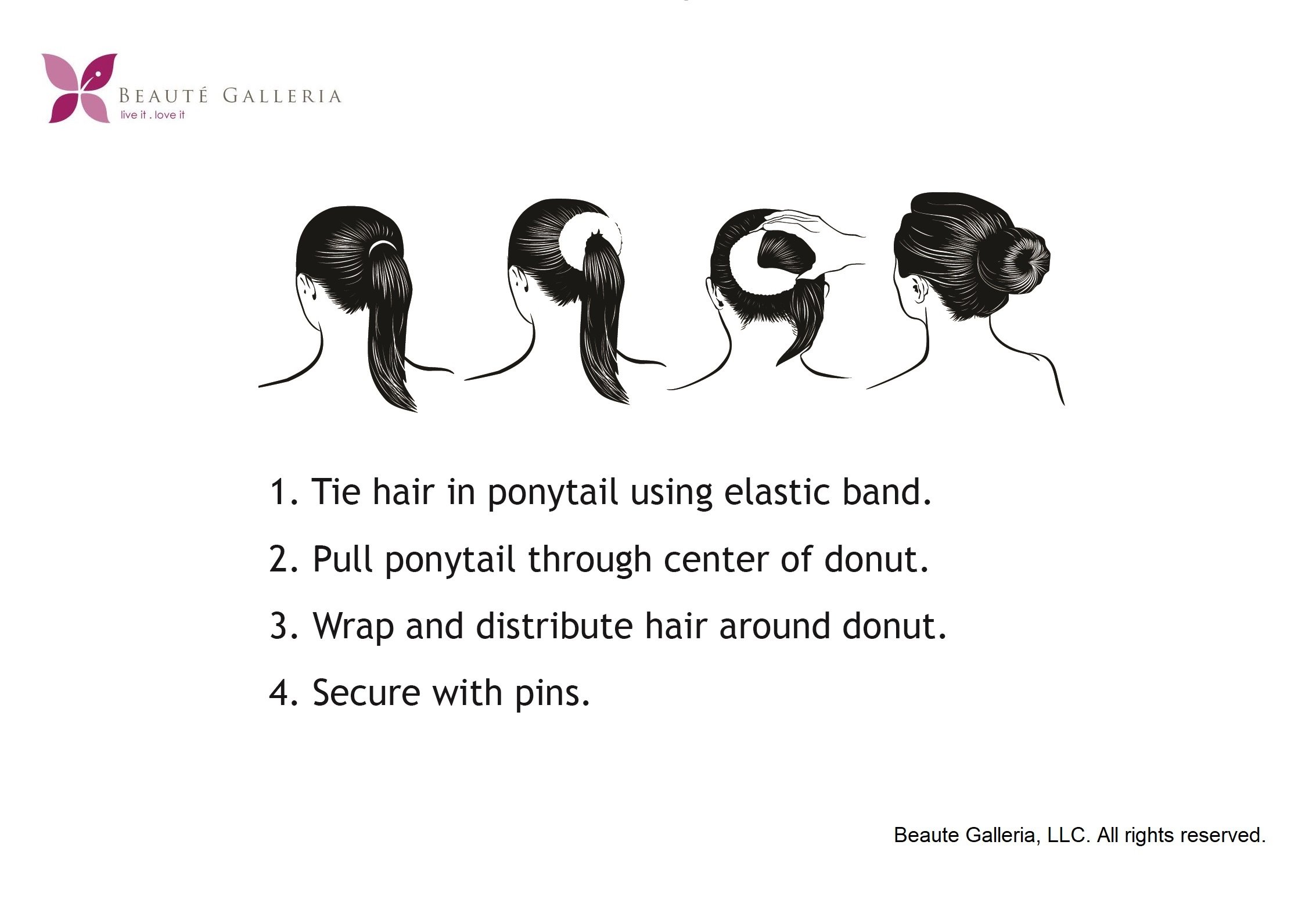 Beaute Galleria 3-Piece Hair Donut Bun Maker Set - Mesh Ring Style Chignon & Ballet Sock Bun (Large, Medium, Small, Brown) - Perfect for Updos, Ballet, Weddings & Everyday Hairstyles