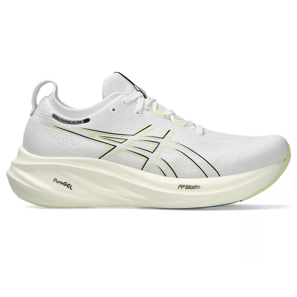 ASICS Men's Gel-Nimbus 26 Running Shoes - White/Birch - Size 12.5 D Medium - Cushioned Road Running & Gym Training Shoes for Men