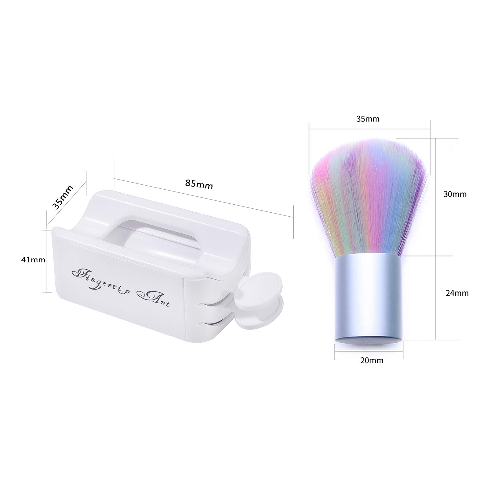 Ubersweet® Nail Brush & Powder Recycling Tray System - French Manicure Dust Collector with Soft Bristle Brushes for Professional Nail Art, Manicure & Pedicure Cleaning | Perfect for Salon, Home Use & DIY Nail Care