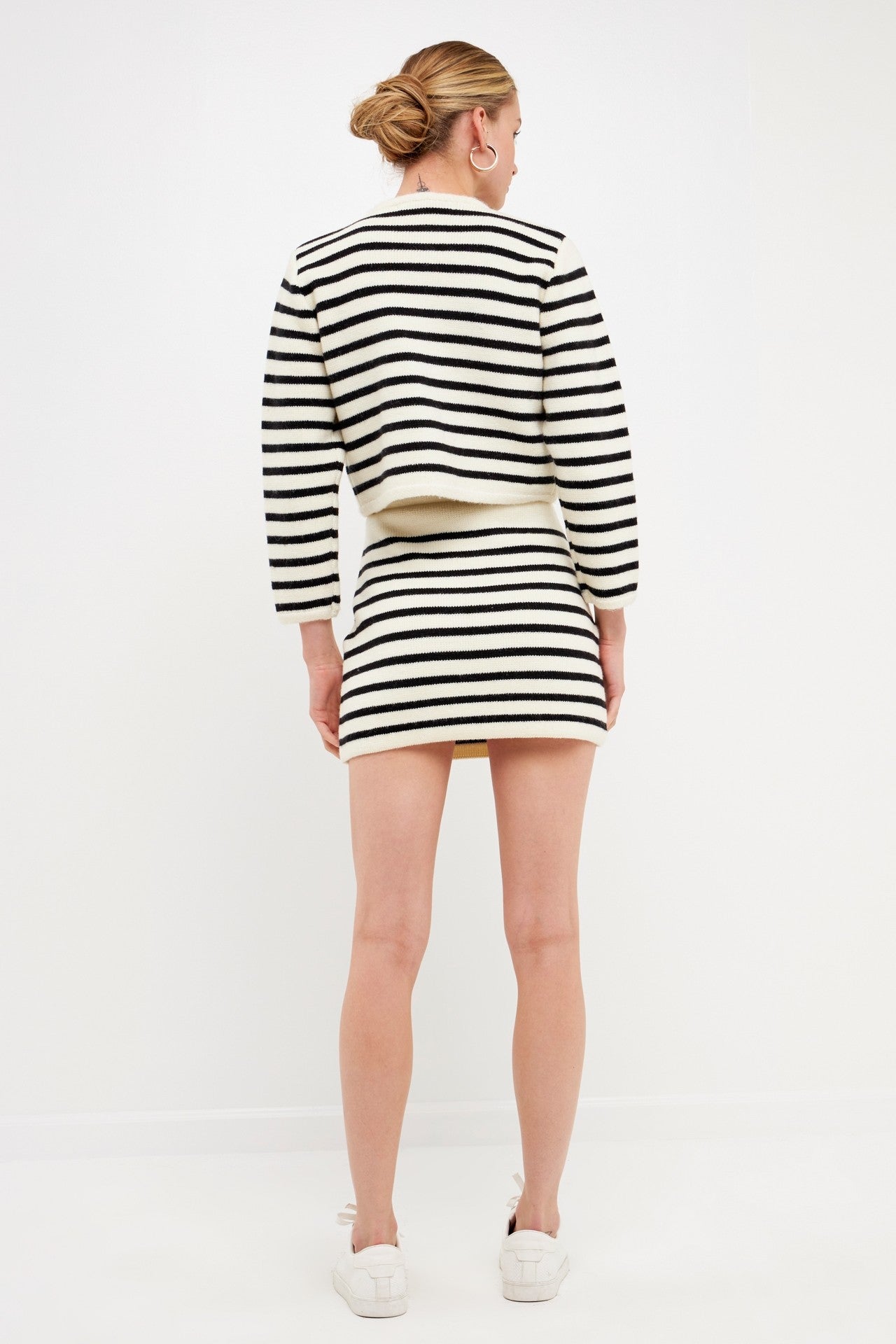 Women's Striped Cardigan Sweater - Cozy Knit Open Front Long Sleeve Wrap Cover-Up for Fall & Winter - Perfect for Office, Date Night or Casual Outfits