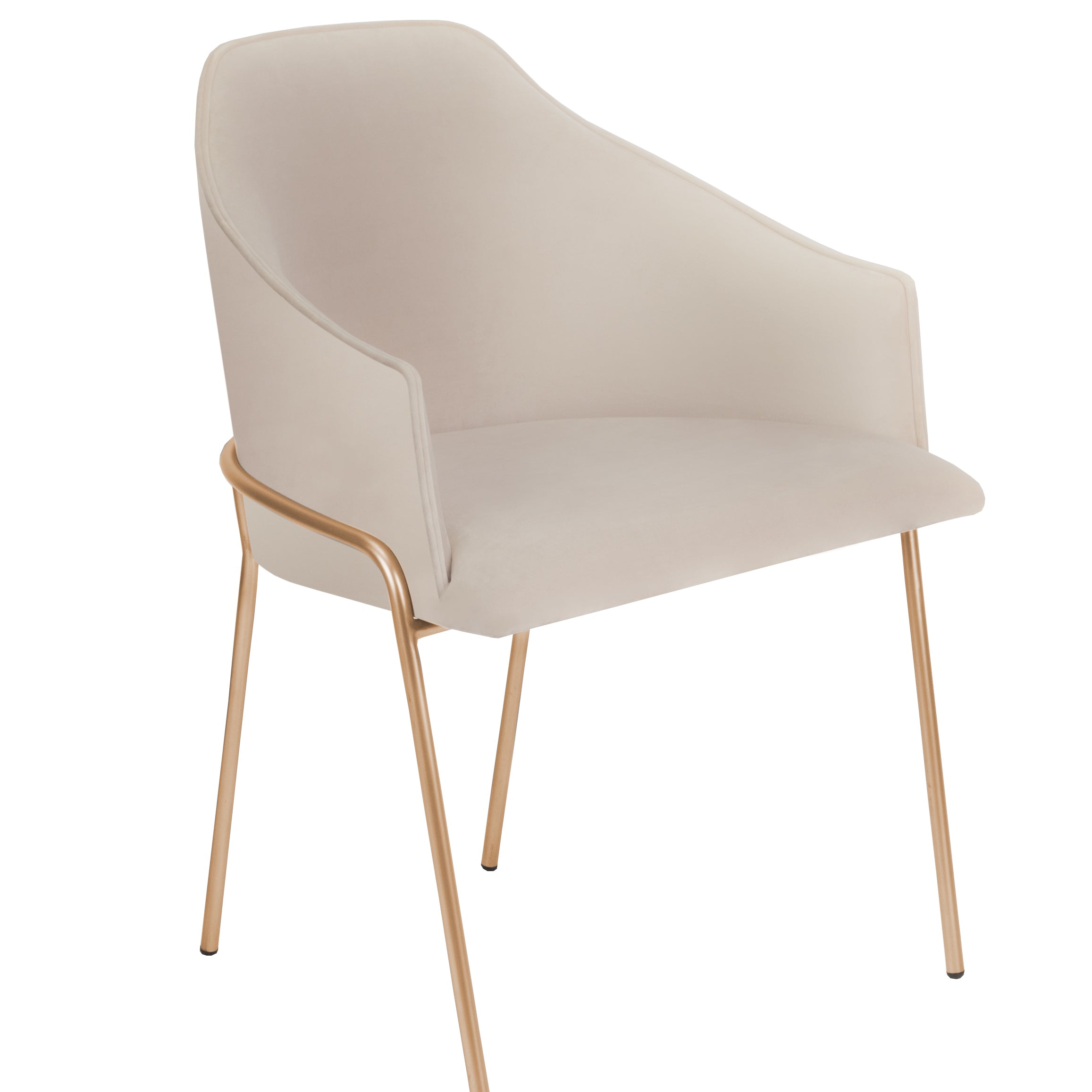 Cyan Design 11814 Memphis Dining Chair - Brushed Gold Frame with Light Tan Velour Upholstery & Rattan Accents - Perfect for Modern Dining Room, Kitchen, or Breakfast Nook Decor