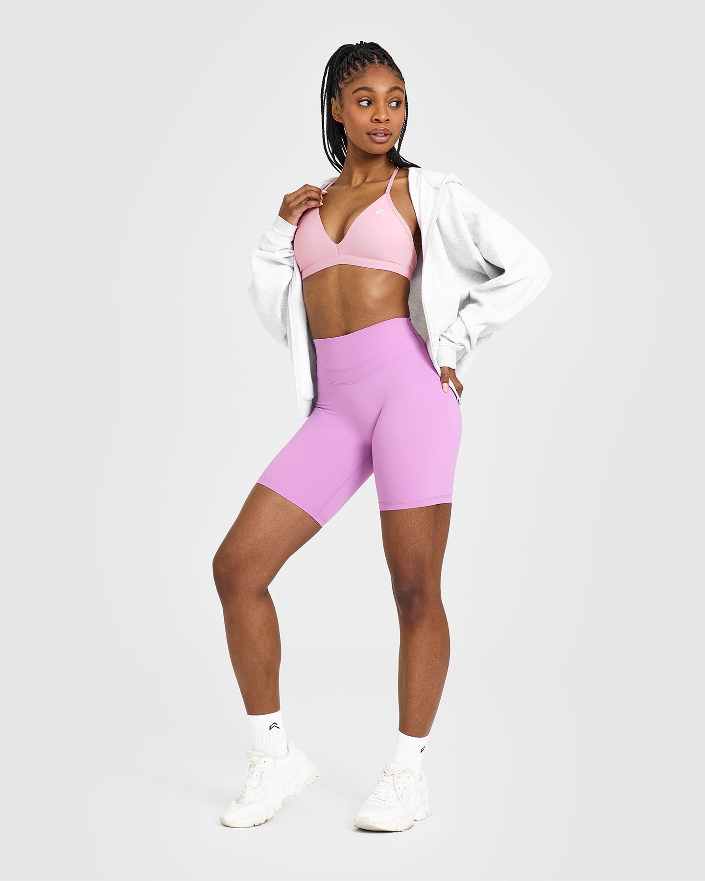 EasyLift™ Ultra Minimal V Neck Bralette - Wireless Comfort Bra for Women in Petal Pink | Perfect for Yoga, Lounge & Everyday Wear