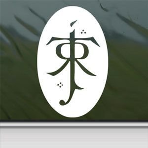 Lord of The Rings White Vinyl Sticker Decal - Waterproof Car Window, Wall, MacBook & Laptop Decoration - Perfect for Fans, Gifts & Office Accessories