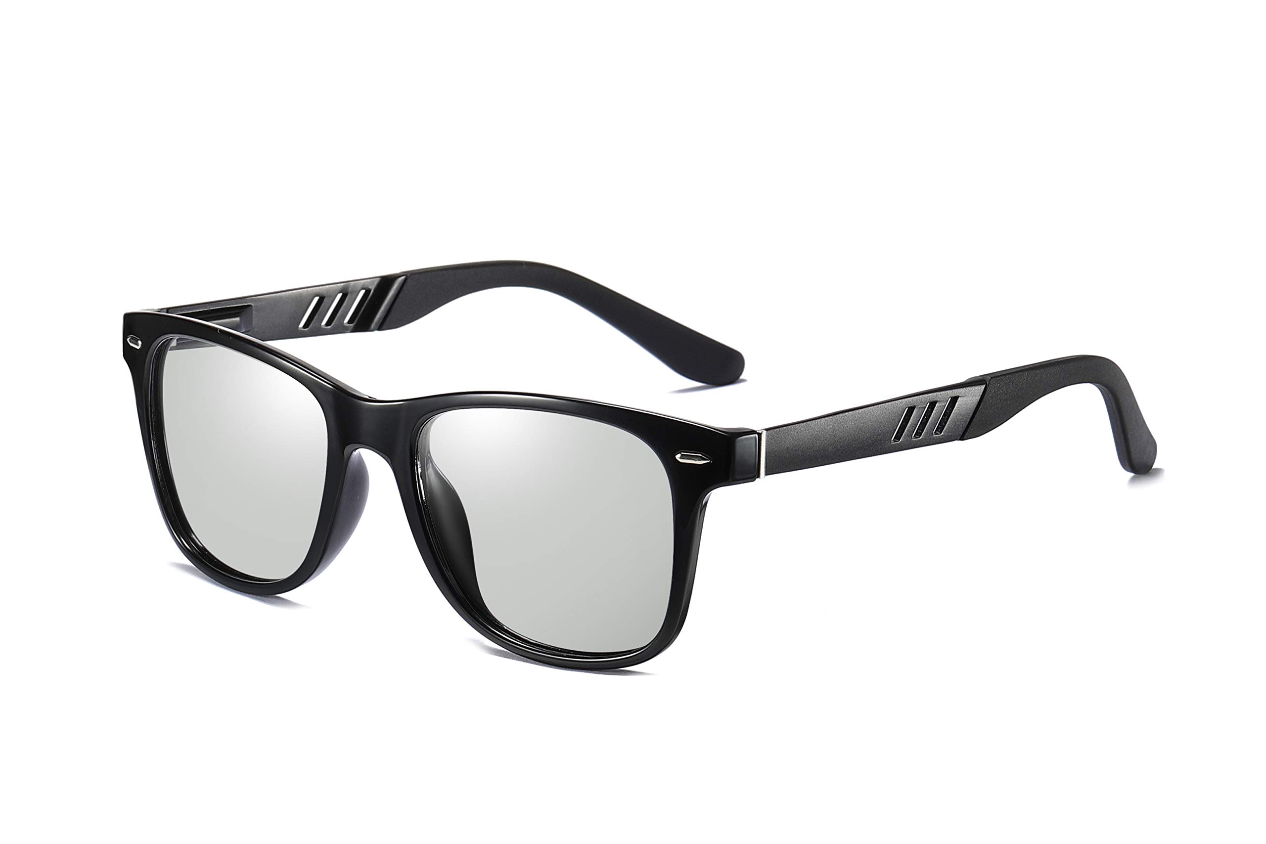 FEISEDY Vintage Polarized Photochromic Sunglasses for Men & Women - 100% UV Protection Square Frame Outdoor Sports & Driving Glasses (B1001) | Perfect for Cycling, Running, Beach & Fashion Accessories