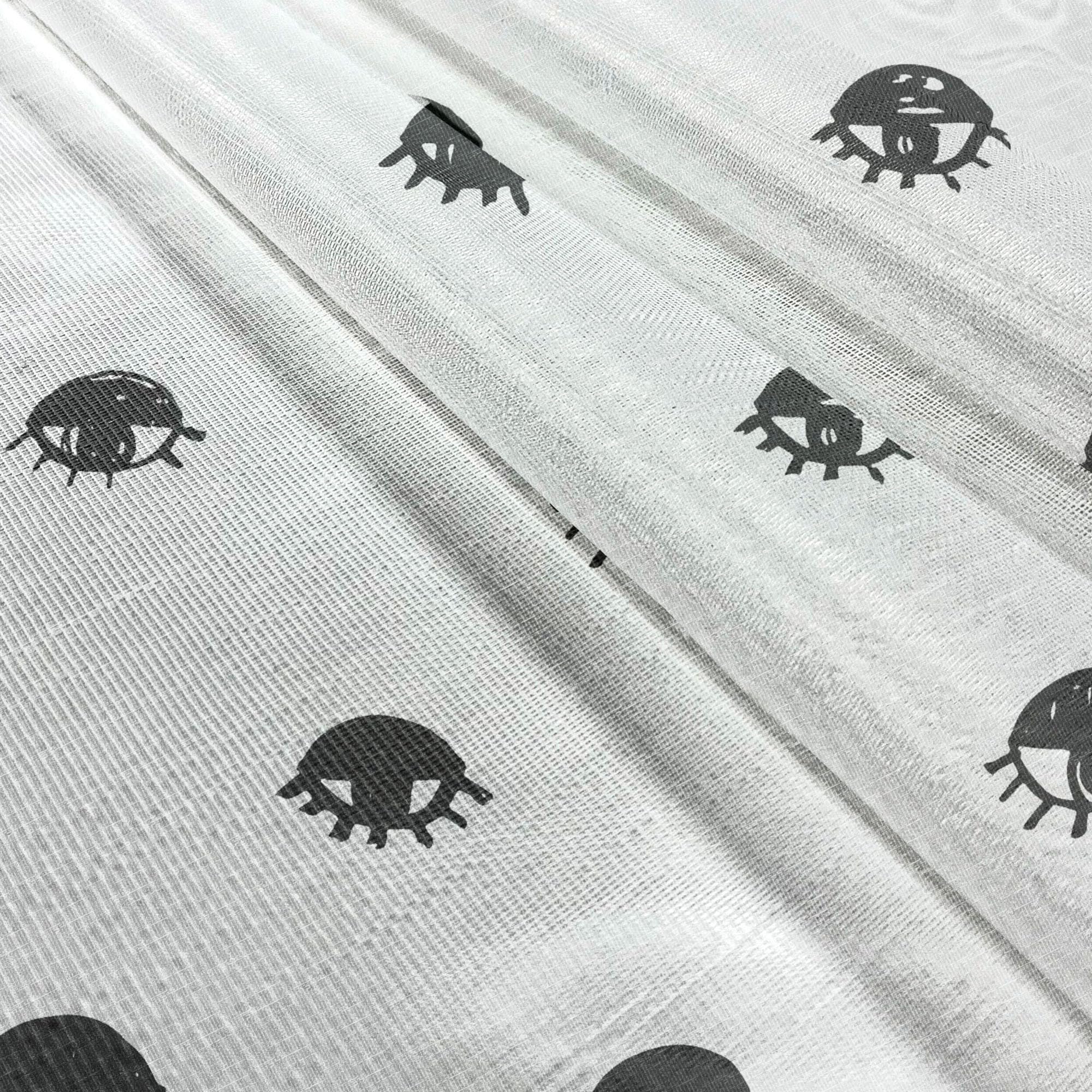 Ambesonne Black & White Bohemian Eyelash Tulle Curtains - Hand Drawn Design, Rod Pocket Sheer Drapes (2 Panels, 108