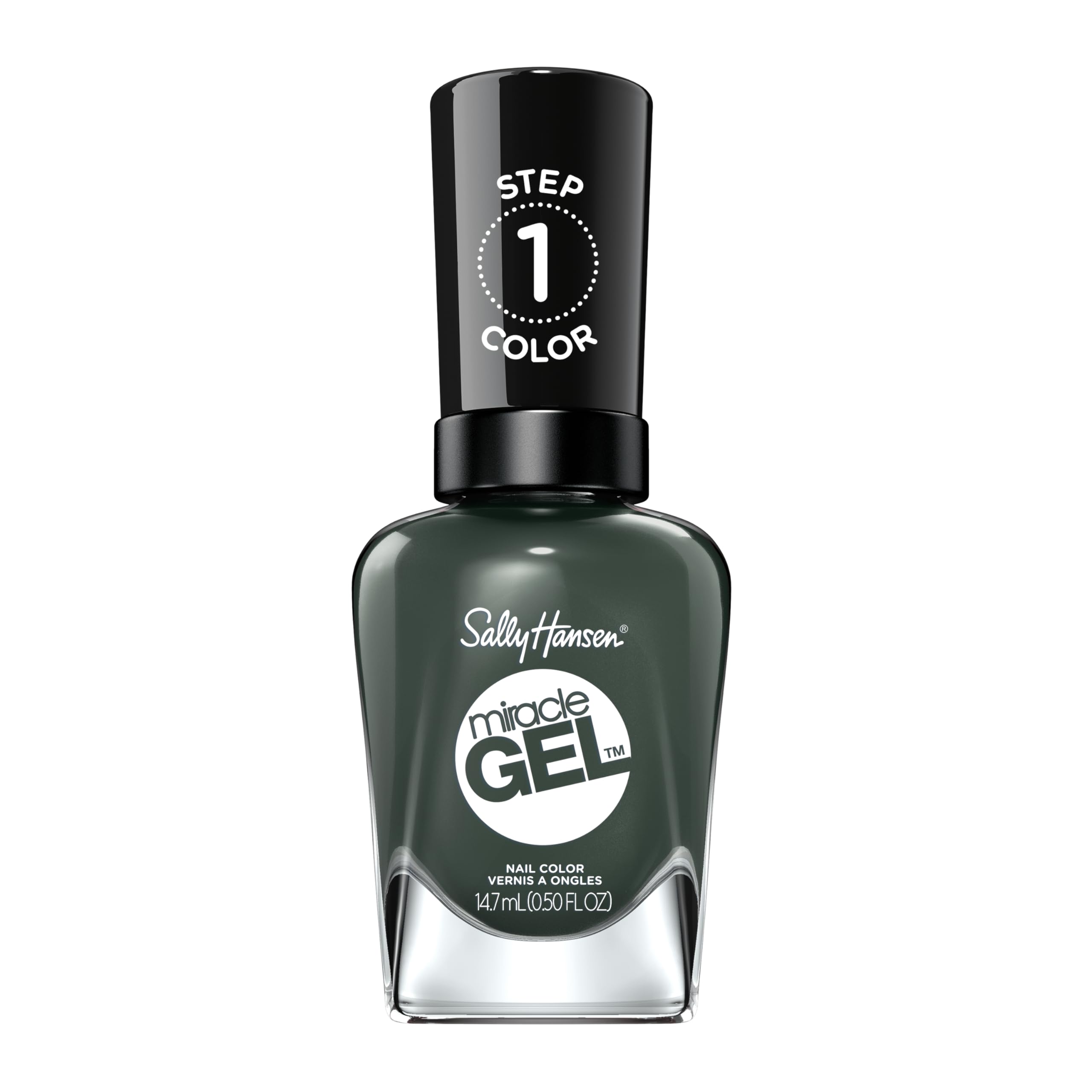Sally Hansen Miracle Gel™ Nail Polish - Leaf Me Be Green, Long-Lasting Gel-Like Formula, No UV Lamp Needed, Vegan & Cruelty-Free (Perfect for Spring/Summer Nails, Manicures & Pedicures)