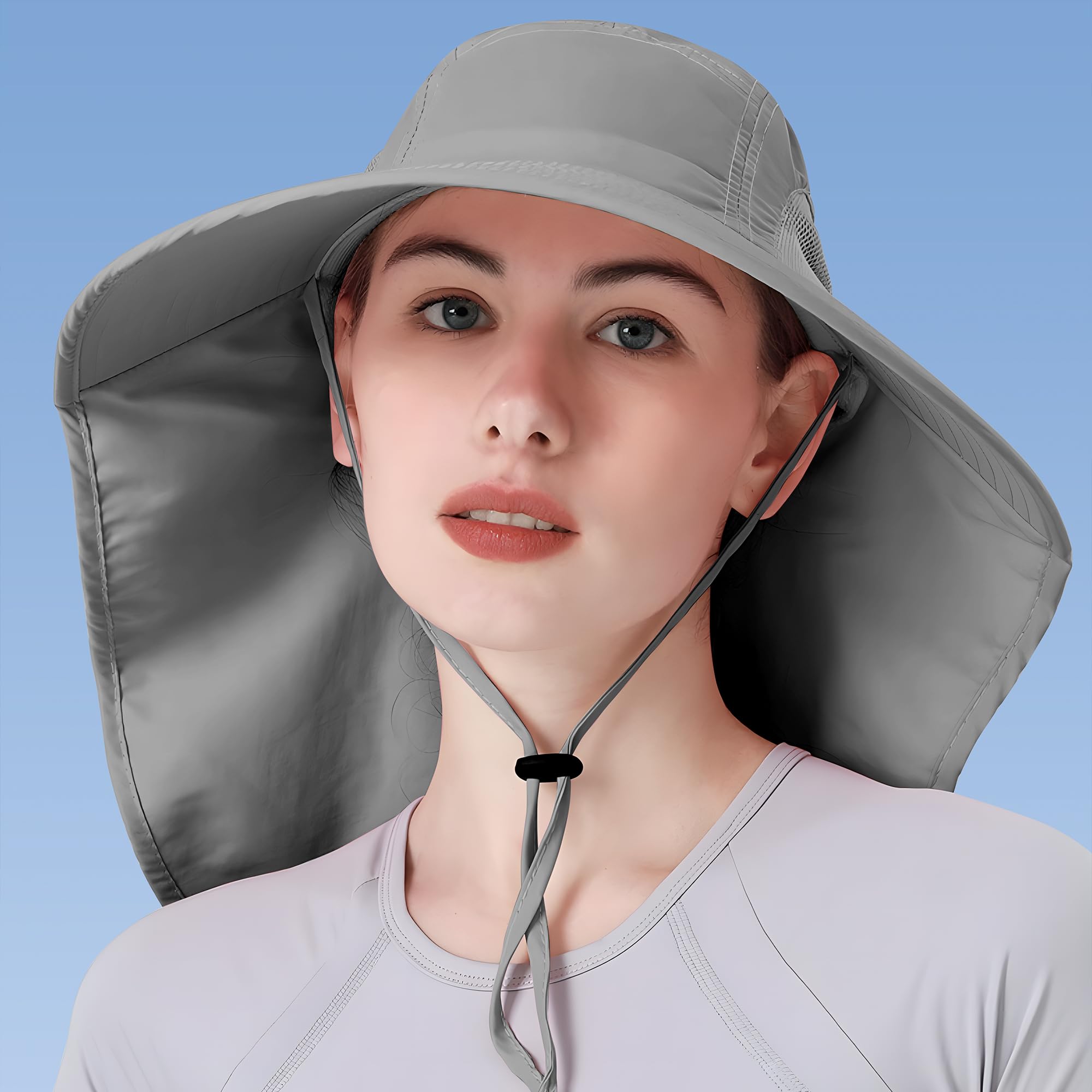Women's UV Protection Sun Hat - Foldable Waterproof Wide Brim Bucket Hat with Neck Flap for Summer, Beach, Fishing, Hiking & Outdoor Activities | UPF 50+ Sun Protection for Women
